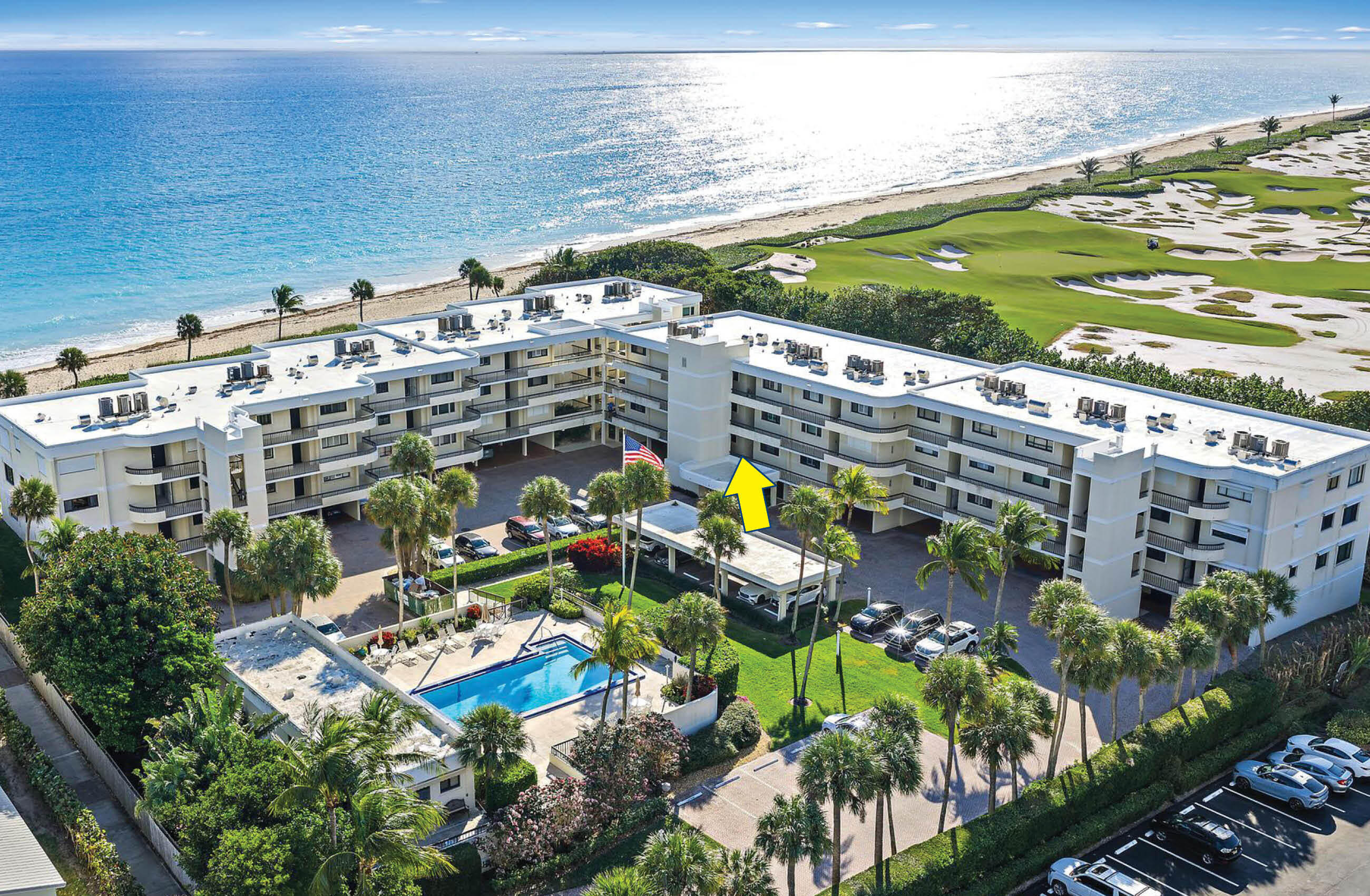 Live at the beach in this beautifully updated 2-bedroom, 2-bath condominium with a separate den or office, ideally located in the exclusive 55+ Royal Homestead community of Juno Beach. Remodeled in 2020, this light-filled residence features a spacious open floor plan with crown molding, tile flooring throughout, and elegant wainscoting in the hallways and primary bedroom. Perfectly positioned in the quiet southwest building between a secluded beach and the renowned Seminole Golf Club, this first-floor condo offers exceptional privacy and tranquility, far removed from traffic and road noise. Just steps from the elevator and private beach access, enjoy effortless coastal living in one of Juno Beach's most desirable seaside communities.