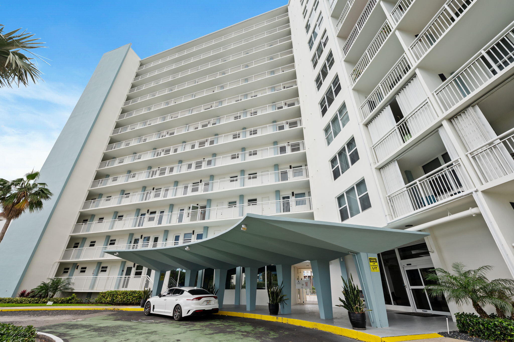 If you're looking for perfection, this is it. Stunning 1-bedroom penthouse level condo offering sweeping ocean, Intracoastal, and city views. Ideally located just a 5-minute walk to the beach and directly across from the Pompano Fishing Pier. Updated to the highest standards, the home features an open concept kitchen with a stainless-steel butcher's sink, waste disposal, Bosch dishwasher, and an extra wide granite breakfast bar with sleek pendant lighting and comfortable seating for four. Abundant cabinetry on both sides provides exceptional storage. Luxury vinyl plank flooring, smooth wall finishes, elegant crown moldings, and tall windows create a bright, clean, and airy coastal feel, enhanced by abundant natural light throughout. The spacious bedroom includes two closets, including a walk-in, and a large window overlooking the beautiful heated pool and new travertine deck. The bathroom features a shower over the tub combination and an attractive vanity with ample storage. Additional upgrades include a new water heater, electrical panel and impact resistant hurricane windows and doors providing enhanced safety, efficiency and peace of mind. Granada House is fully up to date with all the required inspections, codes and maintenance, a complete re-surfacing of the parking lot coming this summer.