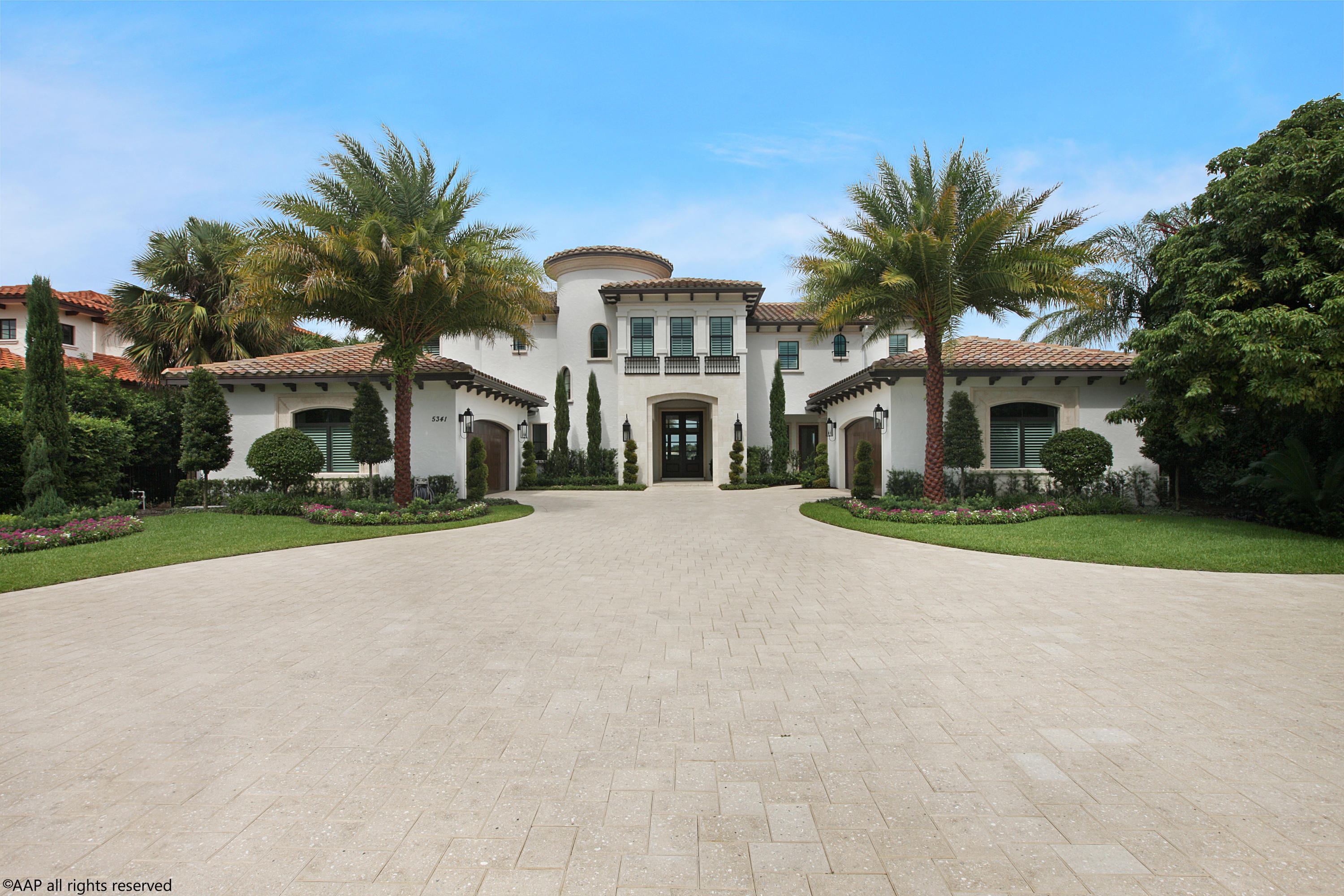 Grand Waterfront Tuscan Estate with stunning architectural design and craftsmanship.  Completely remodeled in 2015 by Turtle Beach Construction. This home has it all... Beautiful gourmet chef's kitchen with a La Cornue gas stove, Downsview custom cabinetry, marble counter tops & butlers pantry.  This spacious open floor plan is light and bright with 14 ft conferred ceilings, 5 bedrooms, 5.2 bath, formal living and dining room, study, additional upstairs family or game room, wine cellar, high-end fixtures throughout, impact glass, elevator, full house generator, covered patio with summer kitchen and 100 ft of waterfront just minutes to the Jupiter Inlet.  All sizes and measurements are approximate.