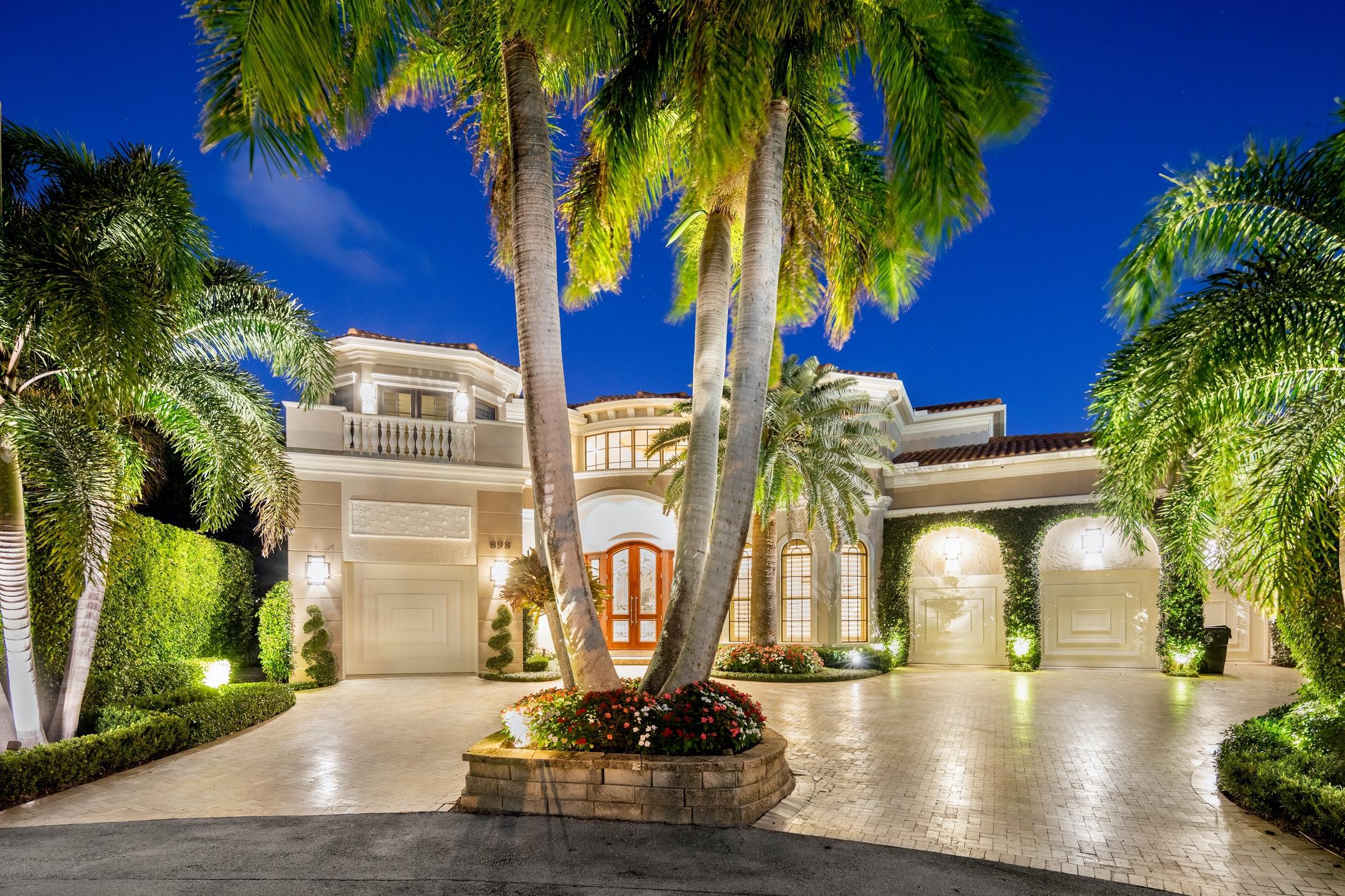 A rarely available Boca Raton dream estate located on an oversized waterfront point lot, abutting the intracoastal and access canal, offering both South and East direct water views and access. This Tuscan-styled estate was built in 2002 and provides 233 feet of water frontage, dockage for up to 75' yacht, almost 9,000 square feet of living space, 6 bedrooms, 8.5 bathrooms, 4 garages, elevator, home theatre, home gym/sitting room overlooking the waterway, pool and endless luxury. The professional landscaping greets you as you approach this extraordinary home. Enter and be impressed by the grand staircase with stunning wrought iron railings and an elegant statement chandelier. The luxury architectural details throughout the estate including... ... coffered ceilings, crown moldings, grand entry foyer, custom mill work, imported marble and stone, chef's dream kitchen with high end gas appliances, dual refrigerators, spacious island, breakfast nook overlooking the water, large bar area and high-end elements throughout will leave you amazed at the thoughtful design and detailing to be found in every room. 

The spacious master retreat offers beautiful design elements, a stunning fireplace and built in TV unit and connects to a private balcony overlooking the water. You can also overlook the water from the large soaker tub in the hers master en-suite. 

Additional features include all new air conditioning units, first and second floor laundry, outdoor BBQ, generator and more. 

This is an extraordinary opportunity to own a remarkable Boca Raton estate a rarely available oversized waterfront point lot!