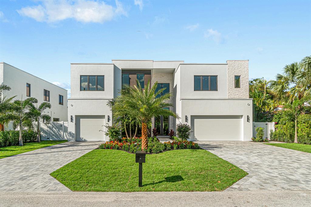 Boca Raton Riviera's most exciting new construction! Just three blocks from South Beach, and minutes to Mizner Park, Downtown Boca, and The Boca Raton. This showpiece of Mizner Development's award-winning floorplans and contemporary styling is not to be missed! Five ensuite bedrooms, plus office, club room and loft. A grand open plan with two-story ceilings in the main room, creating a light and bright living space, open concept kitchen with Wolf & Gagenau appliances, club room, VIP suite and office round out the first floor. Upstairs four bedrooms, including the primary sit separately at the corners, each with private bath. The primary features an expansive spa bath, dual closets, and private balcony. A pavered backyard with heated pool and spa are perfect for relaxing after the beach!