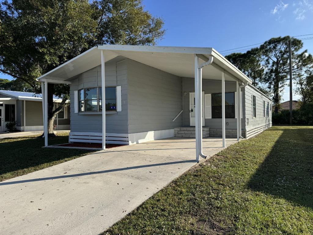 JUST REDUCED! Spacious and beautifully updated home with a brand new roof located on a peaceful cul-de-sac in a vibrant 55+ community with a private backyard! This large, park-owned property offers incredibly low lot rent at just $649/month, providing exceptional value. Inside, enjoy new appliances, modern laminate flooring, and fresh paint, giving the home a bright and inviting feel. A freshly painted screened room and exterior storage add convenience, while the private backyard offers a quiet space to relax or entertain. The community features an impressive lineup of amenities, including free golf, multiple pools, tennis, pickleball, bocce, shuffleboard, a workshop, and so much more. Trash and recycling are also included.  Do not miss this one!