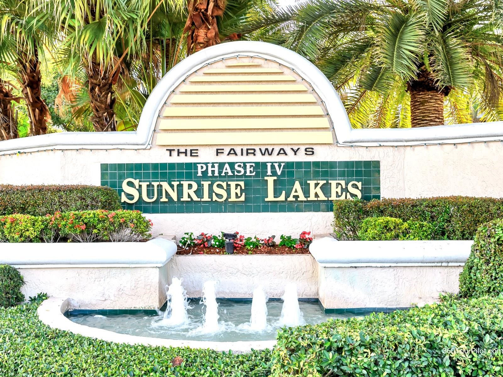 Enjoy stunning lake views from this bright, corner 2-bedroom, 2-bath condo located in the desirable 55+ community of Sunrise Lakes Phase 4. Situated on the 4th floor with convenient elevator access, this beautifully maintained residence features a screened patio—perfect for relaxing and taking in the peaceful surroundings.  This turn-key unit offers tile flooring, and the added convenience of an in-unit washer and dryer. Maintenance includes cable & internet, providing excellent value. Residents enjoy an impressive array of amenities, including a pool, tennis courts, gym, golf, clubhouse, theater, live shows, dance events, putting green, shuffleboard, billiards room, and more—ideal for an active and social lifestyle. Centrally located and close to restaurants, shopping, and major highways.