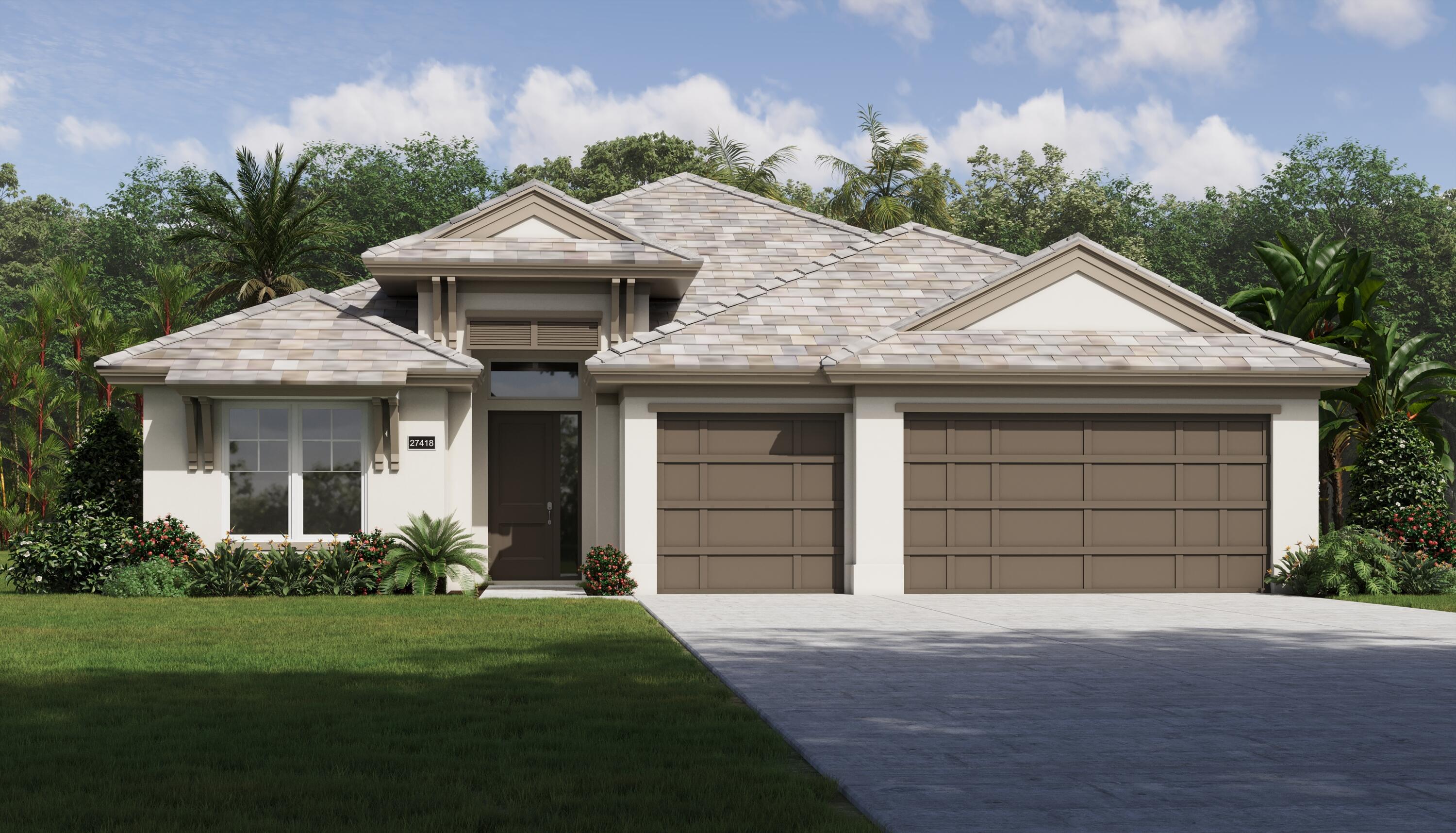 The Irvine plan offers 4 beds, 3 baths, and nearly 2,400 sq ft of open-concept living. Stylish 24x48" porcelain tile floors flow throughout. The gourmet kitchen features natural gas GE Profile appliances, a professional hood, and quartz countertops. A cozy fireplace anchors the main living area. The spacious primary suite includes an expansive walk-in closet and a private bath with dual vanities and a walk-in shower. Thoughtfully designed with modern finishes throughout. A must-see!