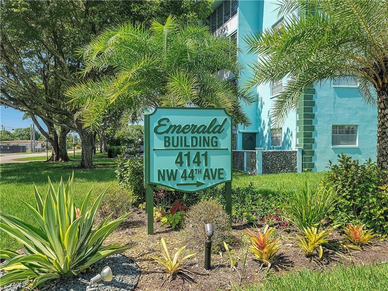 Centrally Located spacious 2-bedroom, 2-bath first floor corner unit, highly desirable well-maintained 55+ Community in Lauderdale Lakes at the Emerald Building. Enjoy the Natural sunlight and the water views from the Florida room. Tiled throughout main living area and master bedroom, new appliances, walk in closet and hurricane shutters.  Located near shopping and restaurants.