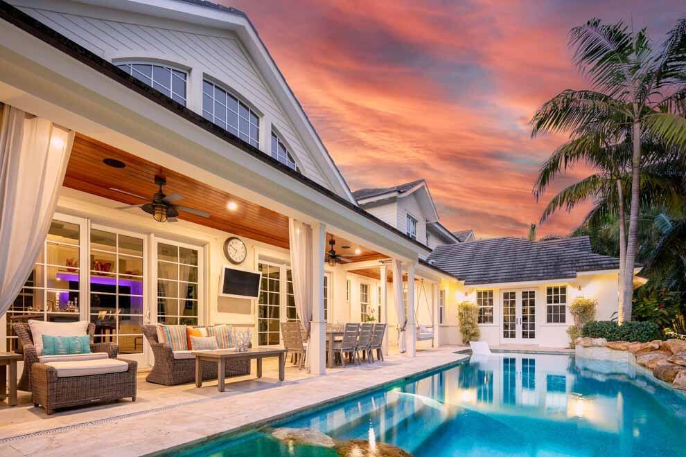 Elegant and sophisticated, the stunning coastal compound in Gulf Stream has been recently enhanced to offer the best in luxury living complete with deeded gated beach access. Situated on over 0.83 acres, the custom-built residence boasts over 8,000 total square feet with main house and guest house with living room, bedroom and bath. Offered fully furnished, features include formal living and dining rooms; gourmet kitchen; theatre; professionally equipped exercise room; spa and sauna room; and safe room. Enjoy the resort-style pool; outdoor living areas; summer kitchen with grill; and park area with fire pit. Smart house; generator; air-conditioned garage with storage; and front entry gate. Pleasant drive to restaurants and shops of Delray Beach and Palm Beach. Come live in luxury. FEATURES:
" Town of Gulf Stream in a private enclave of homes
" Massive, oversized lot on 0.83 acres with over 300 feet of frontage and over 100 feet of depth
" Deeded gated beach access across A1A
" Located just minutes to East Atlantic Ave in Delray Beach and scenic drive to Palm Beach along A1A
" 4 bedrooms / 4.2 baths
" 6,798 square feet under air / 8,069 total square feet
" Offered fully furnished 
" Main house and guest house
" Gated entry for privacy
" Manicured grounds with custom landscape lighting, fountains, Pergola and outdoor living areas
" Foyer entry providing views of the formal living areas and decorative grounds
" Gourmet kitchen with state-of-the-art appliances, island with breakfast bar, dining area and pantry with new wine cabinets
" Family room with 900-gallon aquarium and access to the pool, summer kitchen and outdoor living areas
" Home theatre; professionally equipped exercise room; spa and sauna room; and safe room
" Master wing with private office, morning bar, spacious closets and luxurious master bath
" Two additional en suite guest rooms in main house
" Guest house with living room, bedroom and bath
" Resort-style pool with several access points to house; lots of room for outdoor living and dining with grill and summer kitchen
" Backyard has been leveled and sodded; park area created with fire pit and outdoor furniture
" Three car air-conditioned garage with custom flooring, lighting, built-ins and storage
" Smart house technology and security; impact glass windows and doors; copper gutters; and generator
" Spa and sauna room
" Professionally equipped exercise room
" Added wine cabinets in pantry
" Replaced front gate and added metal gates to backyard and park
" Garage enhanced with a/c, new flooring, additional lighting, built-ins and storage room
" Installed Pergola in backyard and created park area with fire pit and outdoor furniture
" Leveled and sodded backyard
" Extensive landscape lighting throughout property
" Added copper gutters

This coastal compound is sure to please with abundant privacy and unending luxury.