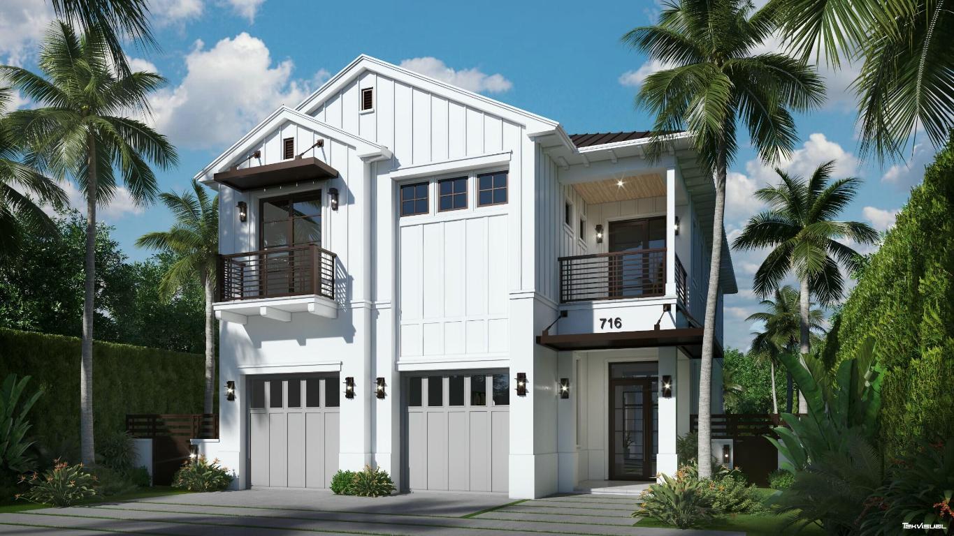 Nestled in the prestigious Palm Trail neighborhood, this timeless estate offers an elegant blend of classic charm and modern luxury.  This stunning home is a collaboration between award winning Azure Development, GE Architects and OCD Interiors.  Set on a picturesque tree-lined street just two blocks from the vibrant shops and restaurants of Atlantic Avenue, the home provides an exceptional lifestyle in the heart of Delray Beach.  Thoughtfully designed interiors include extensive trim details, a sophisticated detached club room, private office, and an elevator for seamless accessibility. With 4 bedrooms including a VIP suite, 4 full baths, and 2 half baths, this meticulously crafted residence spans 5,360 total square feet. The estate is designed for entertaining with a host of Wolf and Sub-Zero appliances and an oversized butler's pantry with additional dishwasher, prep sink and walk-in pantry. As you head outdoors through the oversized sliding glass doors, you will find an expansive covered loggia with cypress tongue and groove ceiling, summer kitchen and phantom screens all overlooking the saltwater pool with spa and sun shelf, creating a resort-like experience.  All of the latest smart home technology is built into this home including a full lighting control system, NVR security camera system and digital shower control system. Bring all of your toys because the garage is set up to store additional vehicles, as the garage contains jack shaft operators and high lift track systems. The home will be available for occupancy at the end of summer of 2025.