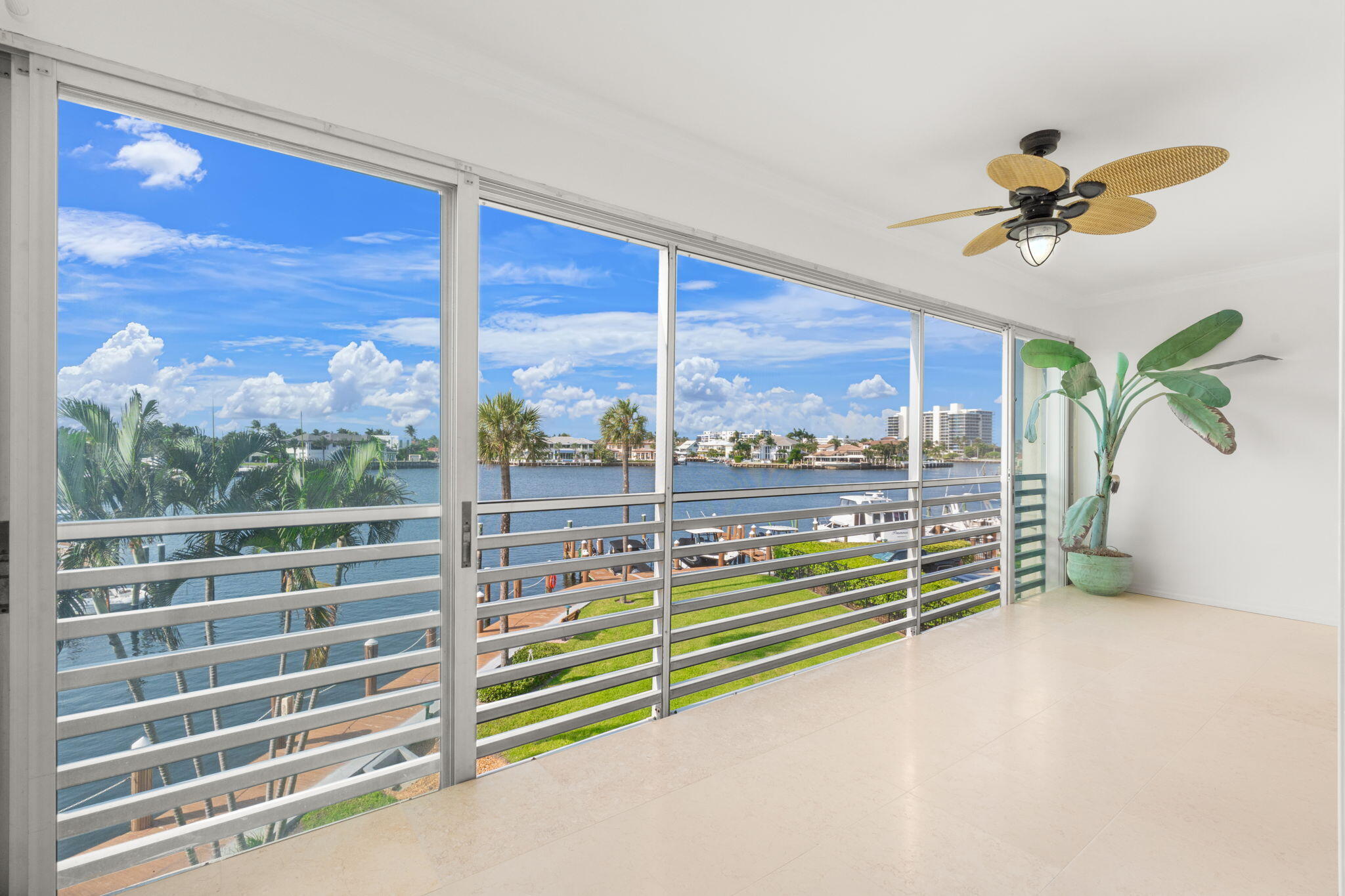 Welcome Boaters to one of the only condominuims in the area that has its own Marina and offers dock space at a 3.15 a foot. This 2-bedroom, 2-bath resort style condominium located in Tropic Harbor in Delray Beach, Florida. Minutes away from the beaches, Atlantic Ave and Boca Raton. This residence offers 1,175 square feet of finished renovated  living space, thoughtfully designed. Marble flooring, updated Kitchen, granite counter tops, updated bathrooms new AC. Spectacular intracoastal water views from the moment you enter this condo.