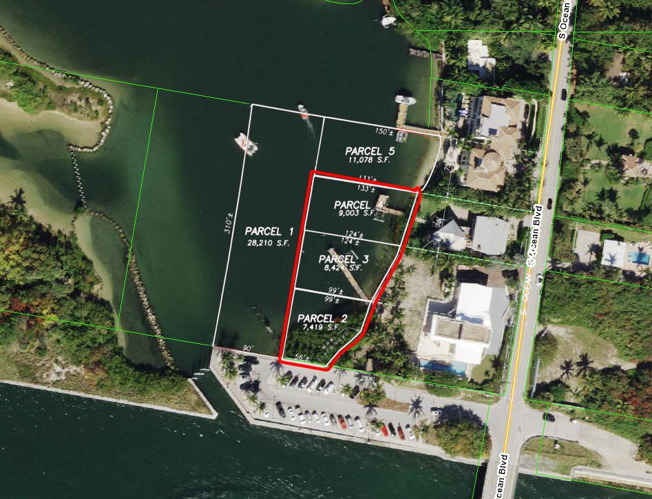 Comprised of 3 FEE SIMPLE privately owned water lots located west of 4000 & 4020 S. Ocean Blvd. Possible fish farm with access by water or eligible for easement through adjacent property. Individual lots/lot packages may be purchased separately. Priced from $5,000,000 to $18,000,000. Discounts for multiple lot purchases.  Available completely separately from and potentially in addition to a buyer considering the purchase of adjacent property in Manalapan.