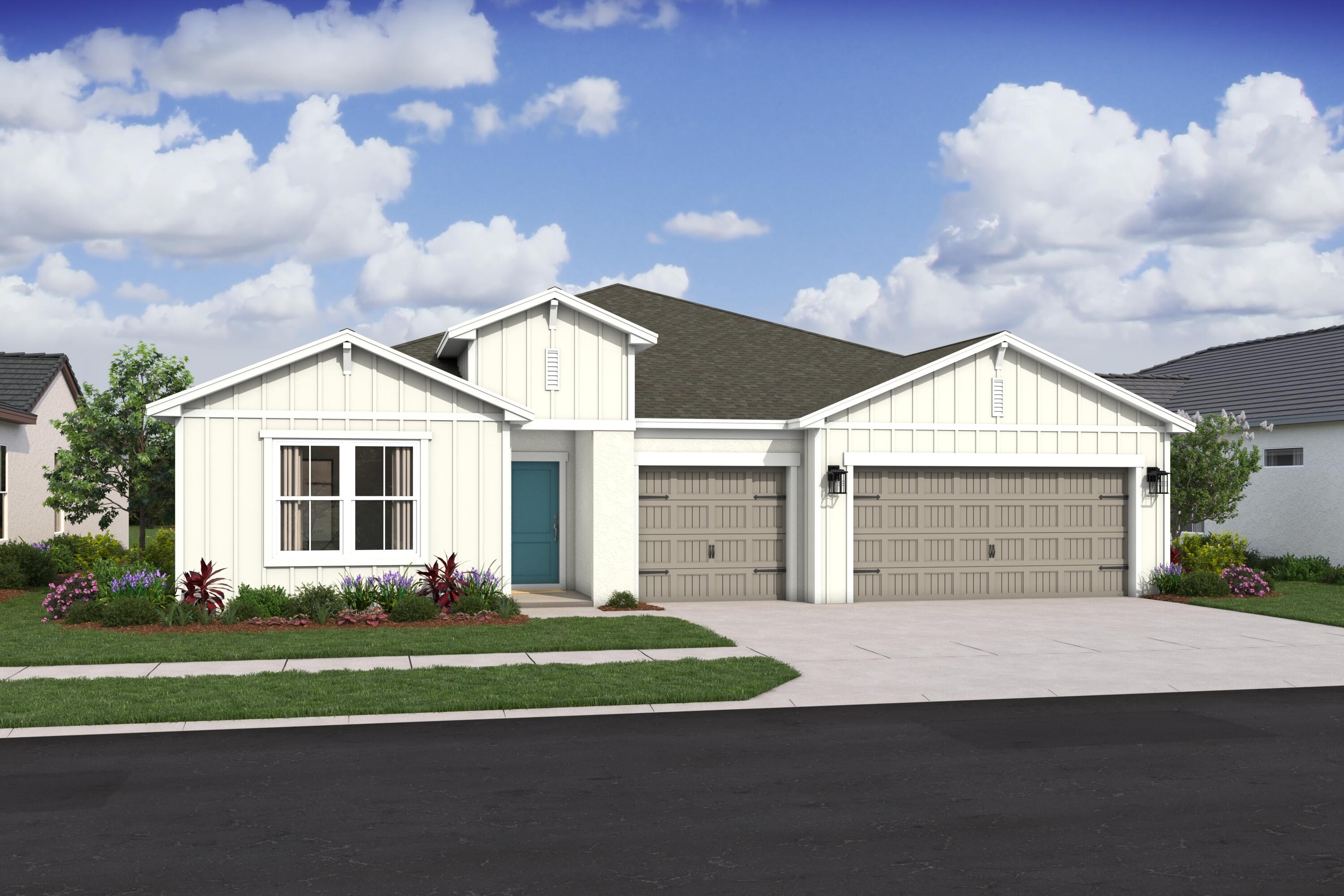 Beautifully designed Aegean floor plan with NO HOA fees! This spacious home features 4 bedrooms and 3 bathrooms, including a highly sought-after Extra Suite Plus complete with its own private entrance and kitchenette—ideal for multi-generational living or added privacy. Perfect for families looking to live together while maintaining personal space, this home is located in the heart of Port Saint Lucie and backs up to a peaceful canal, offering additional privacy and a serene setting. The open-concept great room showcases an upgraded farmhouse-style design with soft-close gray cabinetry, white quartz countertops, a farmhouse sink, and an enhanced cabinet package. The large primary suite provides a comfortable retreat. Additional highlights include: - Wood-look tile flooring throughout  - Hurricane impact glass for added safety - Gutters already installed - All GE appliances included  This home blends style, function, and flexibility—ready to meet a variety of living needs.