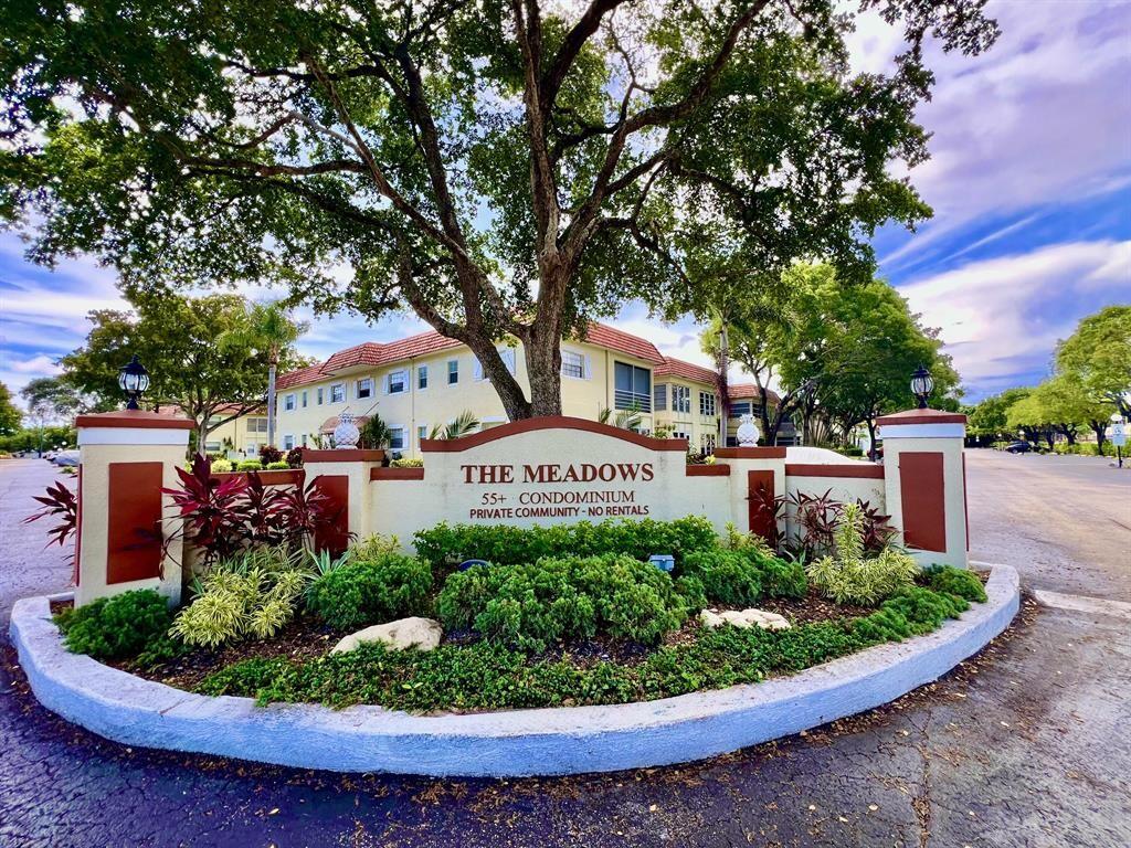 Located in a 55+ community, this 1-bedroom, 1-bath condominium features an updated kitchen, renovated bathroom, large walk-in closet, and enclosed sunroom with garden views. The unit offers ample storage space and is ready for a new owner's personal updates and finishing touches. Community amenities include a clubhouse, swimming pool, pickleball courts, shuffleboard courts, and picnic area. Conveniently located near shopping, dining, medical facilities, and major roadways.