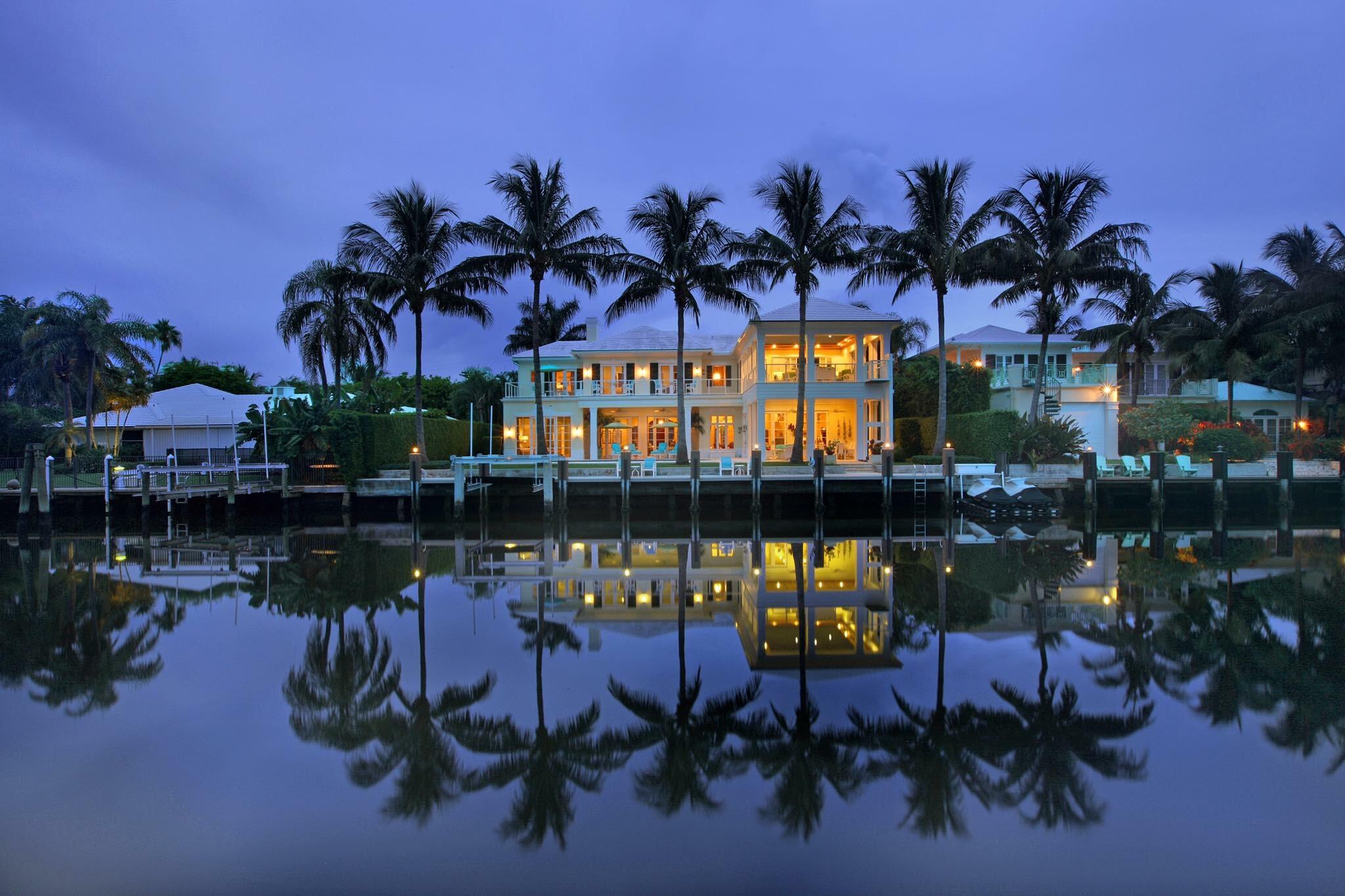Own a piece of waterfront paradise in the highly sought-after North Beach neighborhood of Delray Beach. This waterfront home exudes an air of elegance and timelessness, with its impeccable architecture and décor that seamlessly blend classic and modern elements. 
As you enter the home, you are greeted by a spacious and open living area that features coffered ceilings, beautiful natural light, and elegant finishes throughout. The living area flows seamlessly into the new chef's kitchen, which is equipped with top-of-the-line appliances, custom cabinetry, and a large center island and bar perfect for entertaining guests. 
The home's expansive layout includes four generously sized guest bedrooms, each with their own ensuite bathroom and ample closet space plus a spacious bonus room. The primary bedroom suite is a true oasis, featuring a spa-like bathroom with a soaking tub, dual vanities, and an oversize walk-in shower. 
One of the many highlights of this property is the unique upstairs patio, complete with a starry ceiling, entertainer's bar, an outdoor elevator and breathtaking views of the water. Whether you are looking to entertain guests or simply relax and unwind, this outdoor living space is the perfect place. 
Outside, the property features a private 80ft Trex dock, electric boat lift and twin jet ski dock providing easy access to the Intracoastal Waterway and the Atlantic Ocean. The backyard also boasts a beautiful pool surrounded by lush landscaping for ultimate privacy. 
This home offers the perfect combination of luxury and convenience. Enjoy easy access to the area's best restaurants, shops, and entertainment, all while living in your own private oasis on the water.