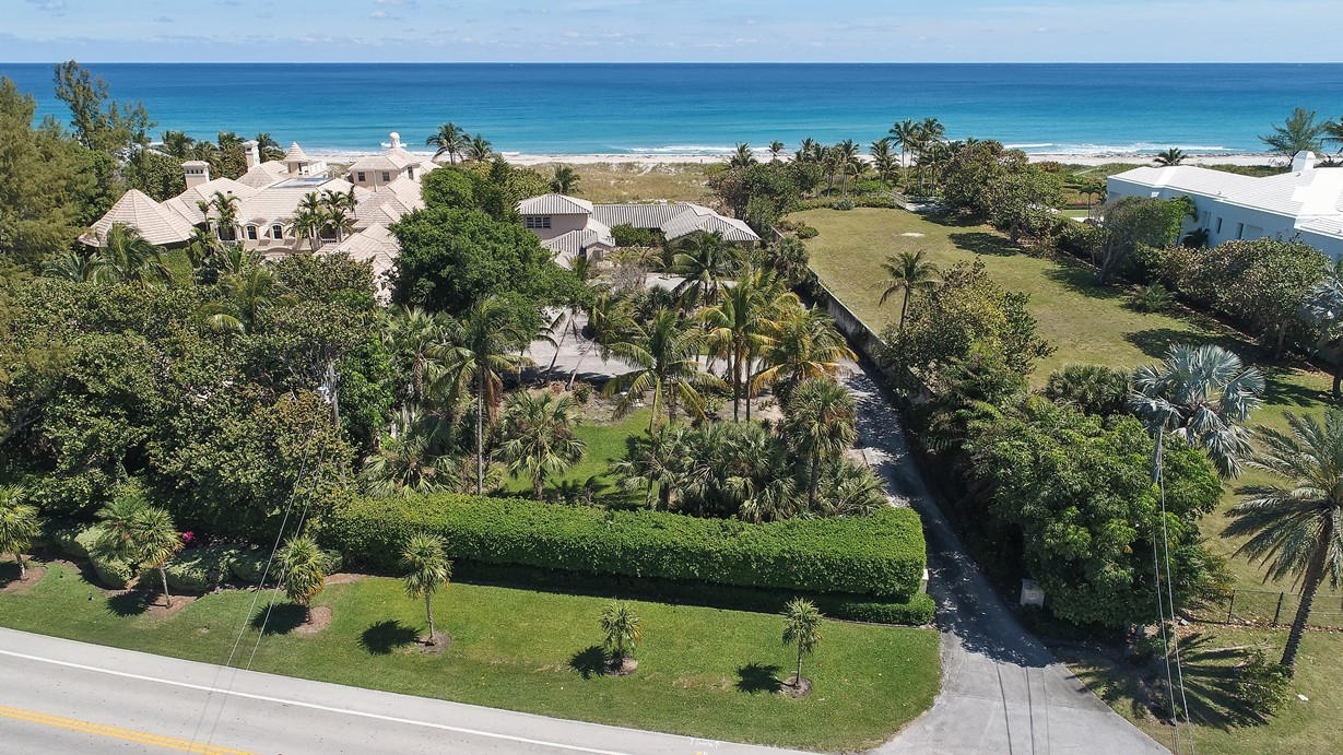 120 Linear Feet of Prime ocean frontage on 1.25 acre lot, ¼ mile south of Atlantic Avenue in Delray Beach. Ideal location to build your dream home. Excellent elevation. This over sized lot is the only one in this area of significant size. Priced to sell, lowest price per square foot. Existing Mediterranean house (MAR-CIELO) can also be renovated to capture the “Old Florida” charm. See it today.