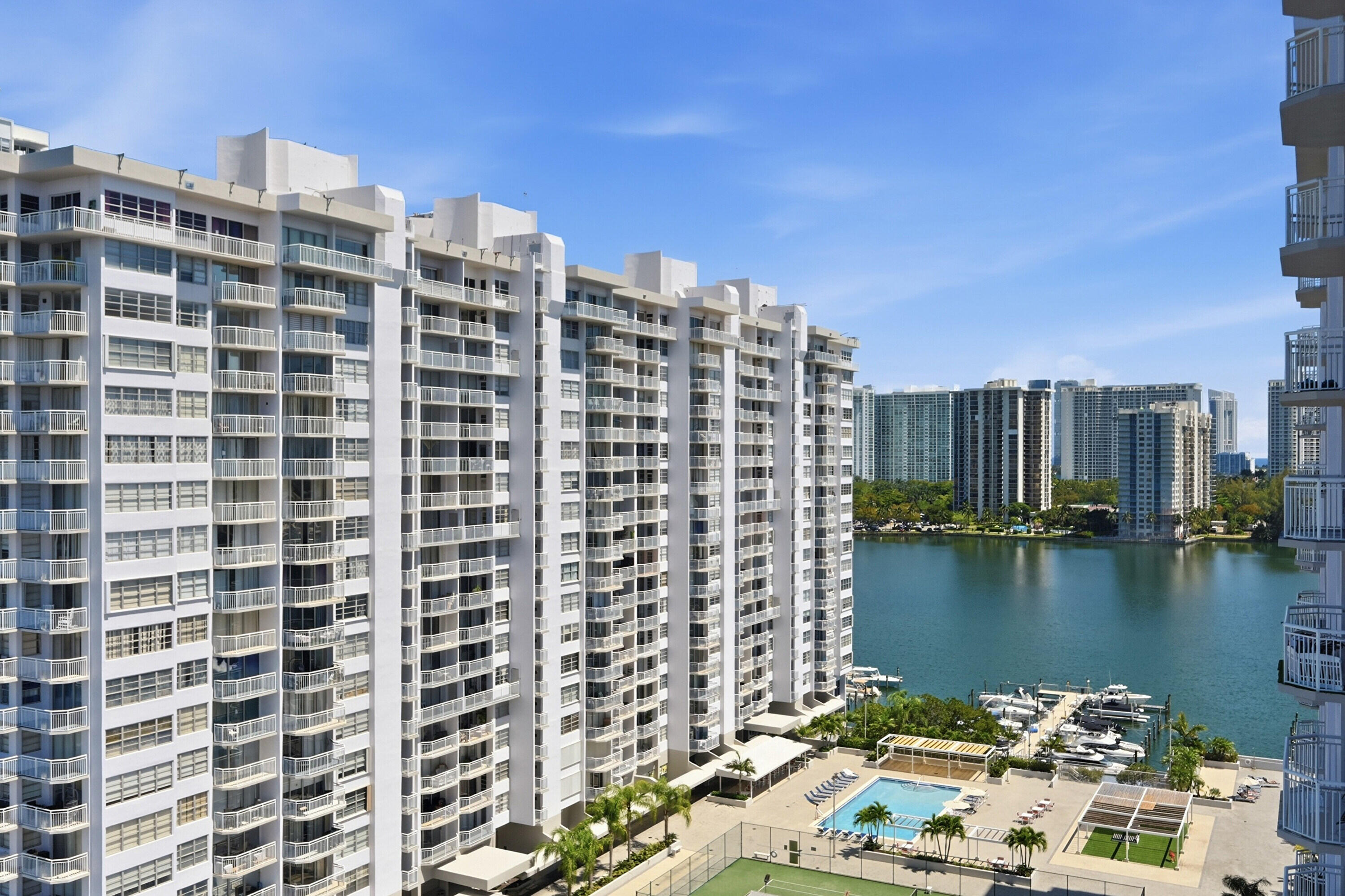 Completely renovated 2BR/2BA residence offering over 1,200 sq ft with a bright, open split floor plan. Features include two large walk-in closets, ample storage, and a spacious layout designed for comfortable living. Enjoy great views from your private balcony overlooking the bay. Located in Del Prado, a full-service community with marina access to the Intracoastal and ocean, two pools, fitness center with water views, sauna, tennis, restaurant, salon, library, and 24/7 security. Walk to Whole Foods, Publix, Starbucks, and shops. Minutes to Aventura Mall, UHealth, and Sunny Isles Beach. Tenant occupied month to month pays $2,425.  Monthly maintenance $1,141.17. Special Assessment A $74.85 month, Special Assessment B $300.54.