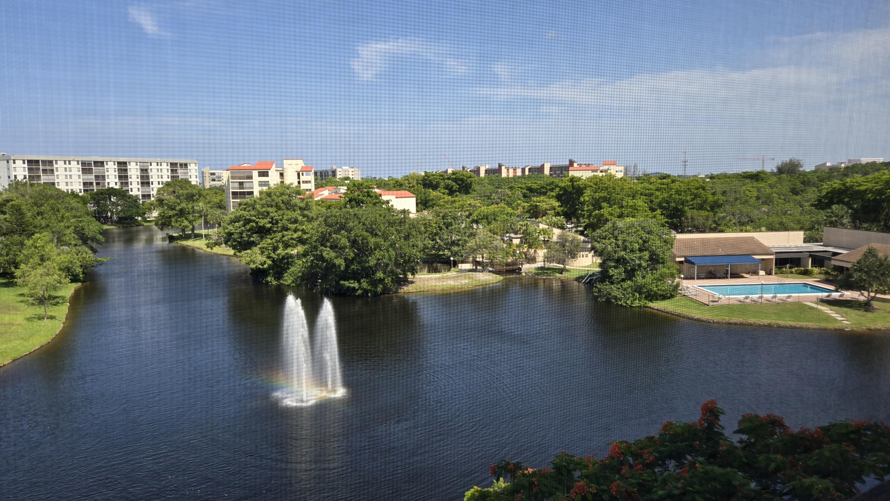 Enjoy panoramic lake, fountain and pool views from this spacious 6th flr 2/2 in desirable Cypress Bend! This clean, well-maintained home features a split-BR flrplan w/generously szd rooms, open kitchen w/newer appliances, breakfast bar, pantry, in-unit laundry room w/extra lrg washer/dryer, custom closet built-ins, plantation shutters + extra storage. Move-in condition. ALL AGES and PET FRIENDLY (1 pet up to 25 lbs) * ACCORDION HURRICANE SHUTTERS * Community clubhouse, fitness ctr, pool, sauna, walking paths and more! Ideally located near The Pomp, Harrah's, Topgolf, shopping and dining. Minutes to Pompano Beach's revitalized beachfront, fishing pier and vibrant downtown.