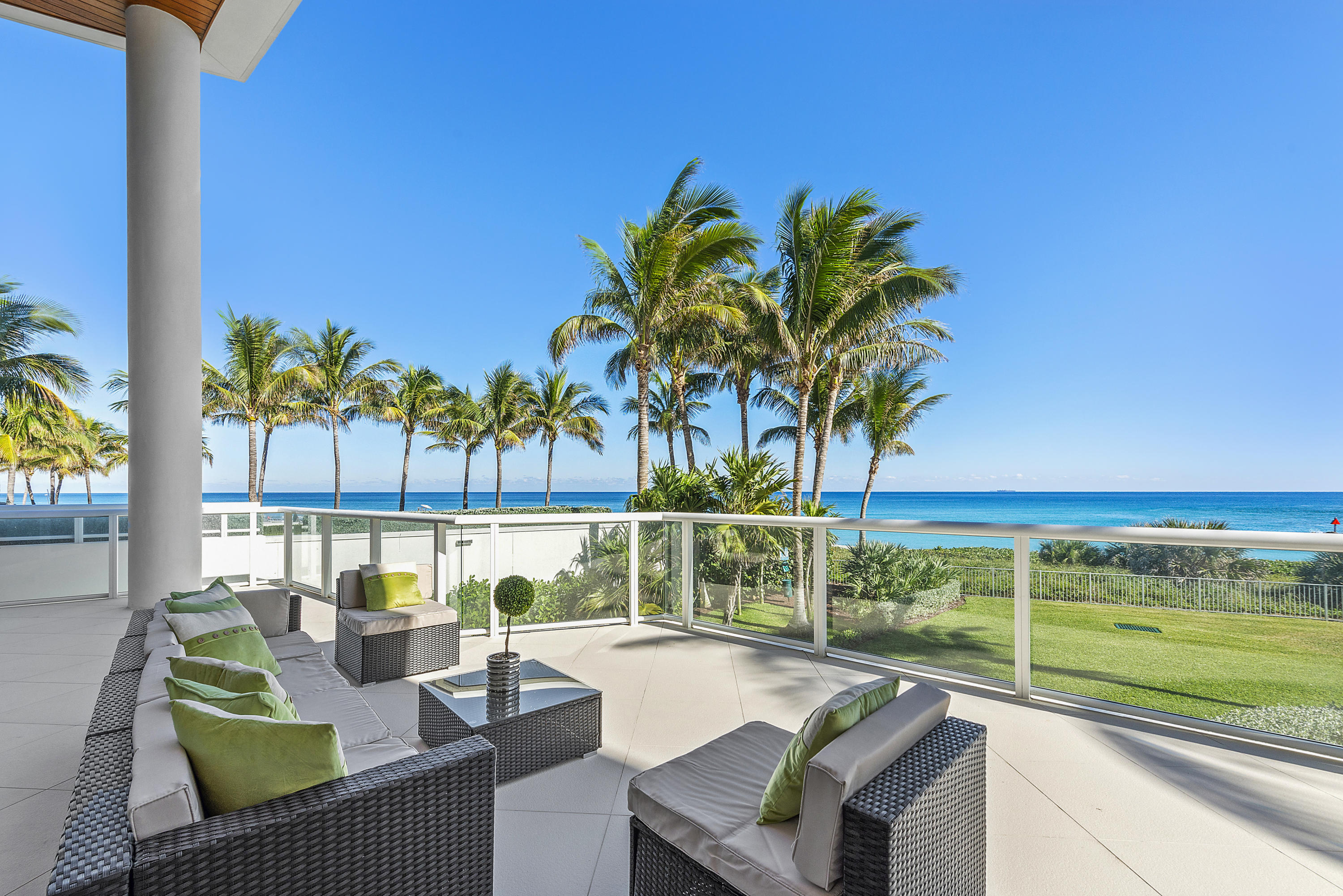 One Thousand Ocean Beach Villa 107 embraces contemporary grace and splendor and is undoubtedly one of the finest luxury condominiums in Boca Raton. Situated at the iconic One Thousand Ocean, this beautifully designed and exceptionally spacious property offers an abundance of light, impressive proportions and unrivalled family accommodation. Beach Villa 107 provides the discerning client with everything – dramatic views of the Ocean, soaring ceiling heights, private entrance with exquisite, well-proportioned living space over two lateral floors, five fabulous bedrooms with ensuite bathrooms, media room, office/sunroom, formal dining area, gourmet kitchen, custom bar, spacious oceanfront terraces, private plunge pool and elevator. Floor-to-ceiling glass windows create a light and bright atmosphere throughout the residence. In-house elevator takes you down to your private 2 car garage; thus enhancing luxury living. This one of a kind Beach Villa is a blend of elegance and designer craftsmanship that offers a unique lifestyle opportunity. Private cabana included in purchase.