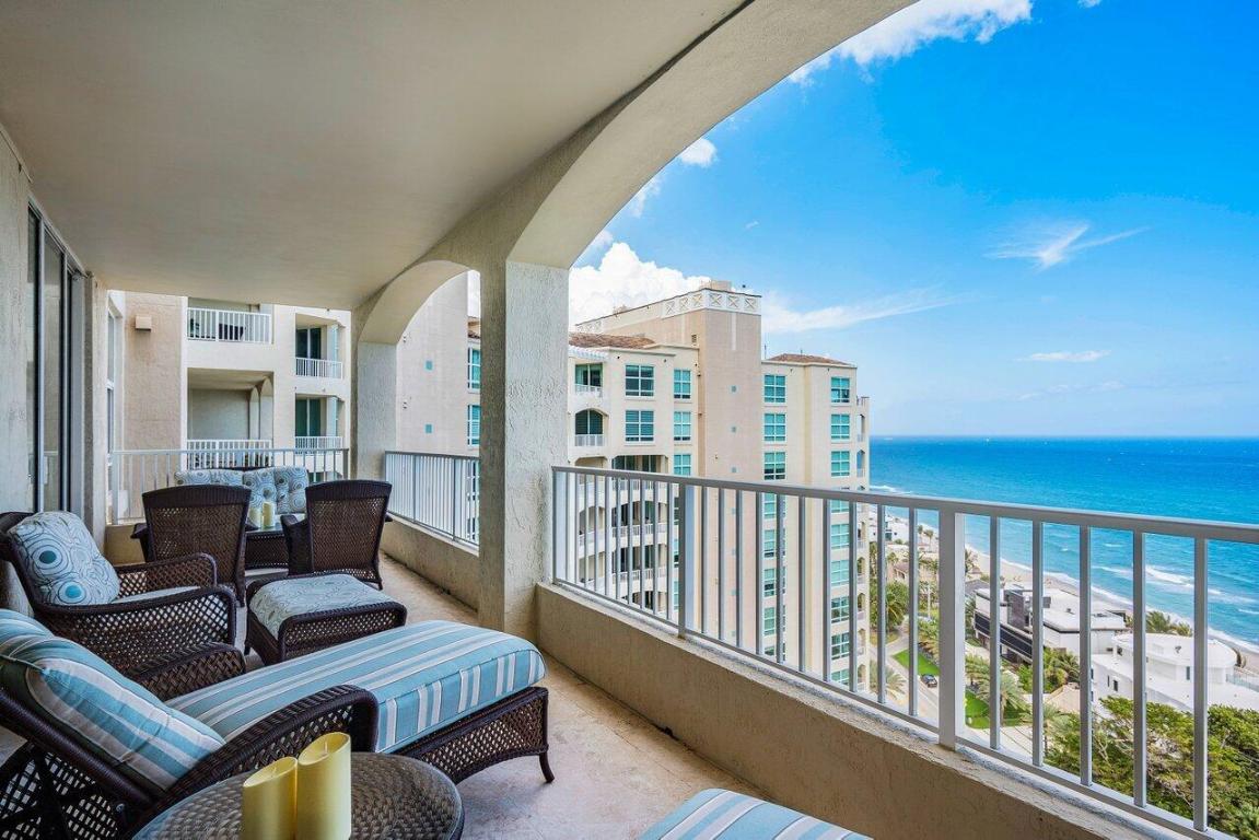 Toscana South rarely available double unit 1702/1703, the ultra-luxury Highland Beach condo in the sky boasts world class views from the Atlantic Ocean to the Everglades. If you seek an abundance of living space look no further.  Featuring 5,432 square feet of professionally designed interior space, and almost 800 sq ft of outdoor living areas, your entire family and guests will enjoy the breathtaking views from sunrise to sunset. From the moment you enter your private elevator entry access into the homes atrium, the owner friendly open floorplan allows for a 360 degree view of your dining, kitchen and great room. The chefs kitchen features Murano hand blown tech lighting globes, Italian cabinetry with Mystery white marble countertops, GE Microwave, Wolf Hood, Wolf double ovens... Miele induction range, Miele integrated refrigerator, Miele integrated freezer, two Miele integrated dishwashers, entire pantry wall, Sonos surround speaker system and Samsung TV with articulated bracket. The main entertainment area Includes imported custom cabinetry and stone with a sequoia brown quartzite leather finish which must be seen and experienced to fully appreciate.  Custom Hubbardton forge chandeliers, decorative shades, media wall, decorative black glass door separate pantry, two wine refrigerators, Scotsmen ice maker, Sonos system and 85" 4k Samsung curve TV.  The home office, two additional guest suites and master bedroom all feature private balconies with floor to ceiling hurricane impact glass sliders to take in the spectacular views and fresh ocean-intracoastal air. Fully built out media room with a Hammerton studio fixture, complete recessed lighting, imported wasabi granite and custom leather seating including a sleeper sofa for additional guest use. Expansive master bedroom with an oversized, spacious fully built out closet. The master bath included his and hers separate sided vanities with a common shower-tub area which offers unparalleled views. Toscana is the definition of South Florida luxury living. The Toscana community lifestyle offers an exclusive direct ocean access beach club, tennis, multiple pools, fitness center, sauna, valet parking and 24/7 security with a manned​​‌​​​​‌​‌​​​‌‌​​​‌‌‌​​‌​​‌‌​​​​ gate.
