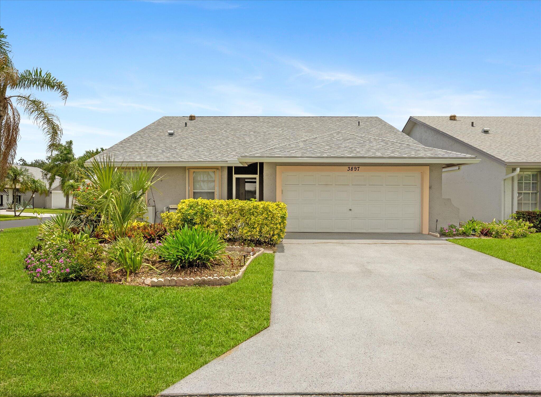 Welcome to this charming three-bedroom, two-bathroom residence in golfing neighborhood of Cypress Lakes. Offering 1,655 square feet of comfortable living space on a single story. This well-designed home features practical layout perfect for everyday living. This established community offers resort style amenities including a complimentary executive golf course, clubhouse, pool, fitness center, pickleball, shuffleboard, & a full social calendar, all conveniently located near shopping, dining, beaches, and PBI Airport. Schedule a showing asap!