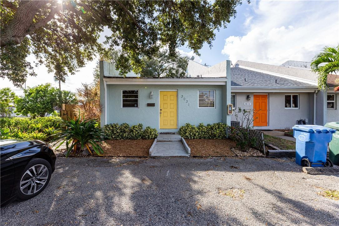 This unique single story townhome has 2 bedrooms, updated kitchen and 1 & 1/2 baths, full sized washer and dryer in the interior laundry room. The soaring vaulted ceiling is lined with skylights making this home feel bright and alive. The spacious, private yard has decking, a storage shed and beautiful shade trees with fencing all around. One of the largest town homes in the area at this price. Very close to downtown Wilton Manors and just a few blocks from J. Dewey Hawkins Landing Boat Ramp. This town home is the end unit of a 4 unit building, so it has lots of light and yard space. Parking for 3 cars! No association approval required. No Rental Restrictions! No Pet Restrictions! FHA/VA Loans OK!
