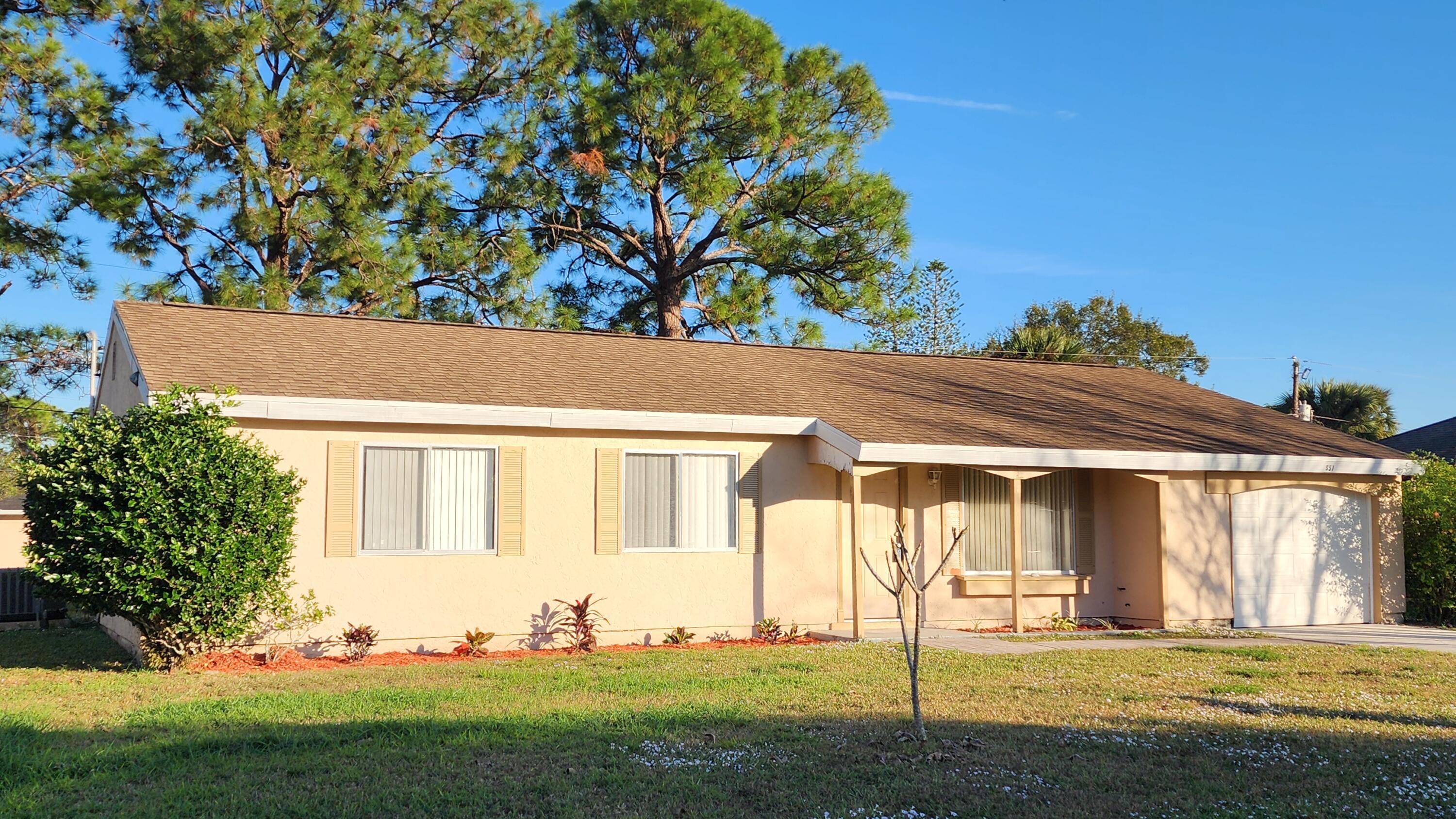 Welcome to this charming single-story residence in Port St. Lucie Section 25, offering three bedrooms and two full bathrooms across 1,176 square feet of thoughtfully designed living space. This one-story home features a single-car garage, providing convenient covered parking and storage solutions. The practical floor plan maximizes comfort in a compact footprint, making maintenance straightforward and efficient. Located in the established Port St. Lucie Section 25 community, this residence presents an excellent opportunity for those seeking accessible, no-stairs living in a well-established area.