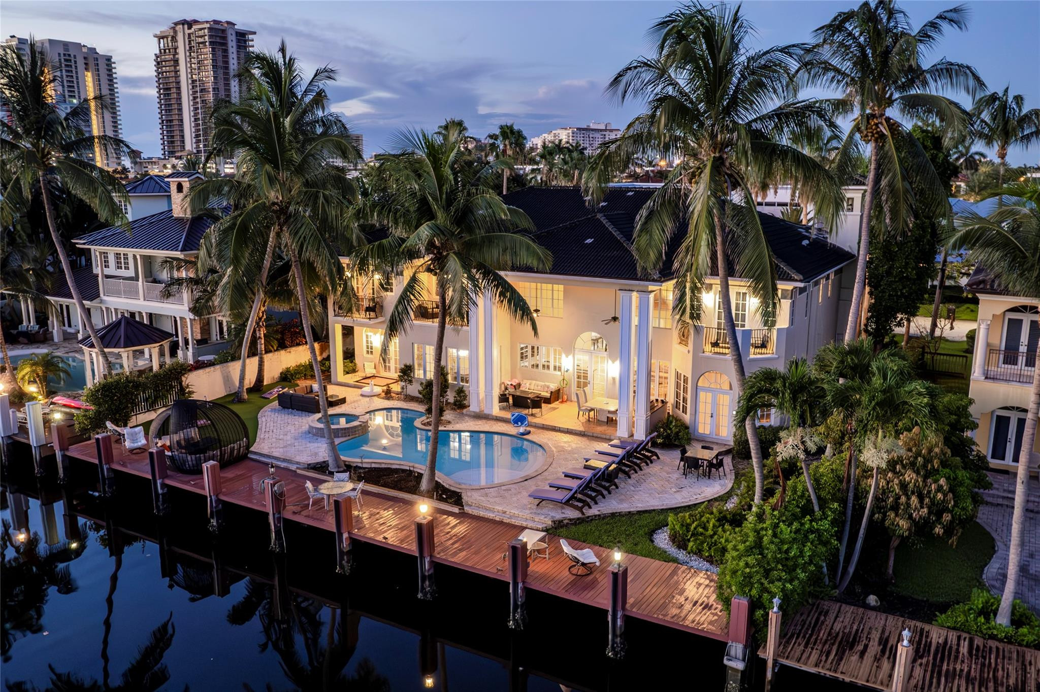 Luxurious Waterfront Living, serene and private, 100' deep water dockage on wide canal for large yacht, in prestigious Seven Isles of Las Olas. 2 story Luxury home has a brand-new metal roof. 7 bedroom, 7.5 Bathrooms, a large entry Foyer & a huge family room with Wet Bar, floor to ceiling windows flood the home with natural light & provide great water views throughout. beautifully appointed soaring ceilings in Livingroom. Spacious & well-equipped Gourmet kitchen, breakfast area. Formal Dining, Master suite with sitting area and large bathroom, VIP master on 1st floor, spacious guestrooms. 3-car garage, Elevator. Entertainers' paradise, outdoor area with covered patio, Built in BBQ. Heated salt pool & spa, multiple outdoor setting areas. Walking distance to restaurants, galleries & worship. Luxurious Waterfront Living, serene and private, 100' deep water dockage on wide canal for large yacht, in prestigious Seven Isles of Las Olas. 2 story Luxury home has a brand-new metal roof. 7 bedroom, 7.5 Bathrooms, a large entry Foyer & a huge family room with Wet Bar, floor to ceiling windows flood the home with natural light & provide great water views throughout. beautifully appointed soaring ceilings in Livingroom. Spacious & well-equipped Gourmet kitchen, breakfast area. Formal Dining, Master suite with sitting area and large bathroom, VIP master on 1st floor, spacious guestrooms. 3-car garage, Elevator. Entertainers' paradise, outdoor area with covered patio, Built in BBQ. Heated salt pool & spa, multiple outdoor setting areas. Walking distance to restaurants, galleries & worship.