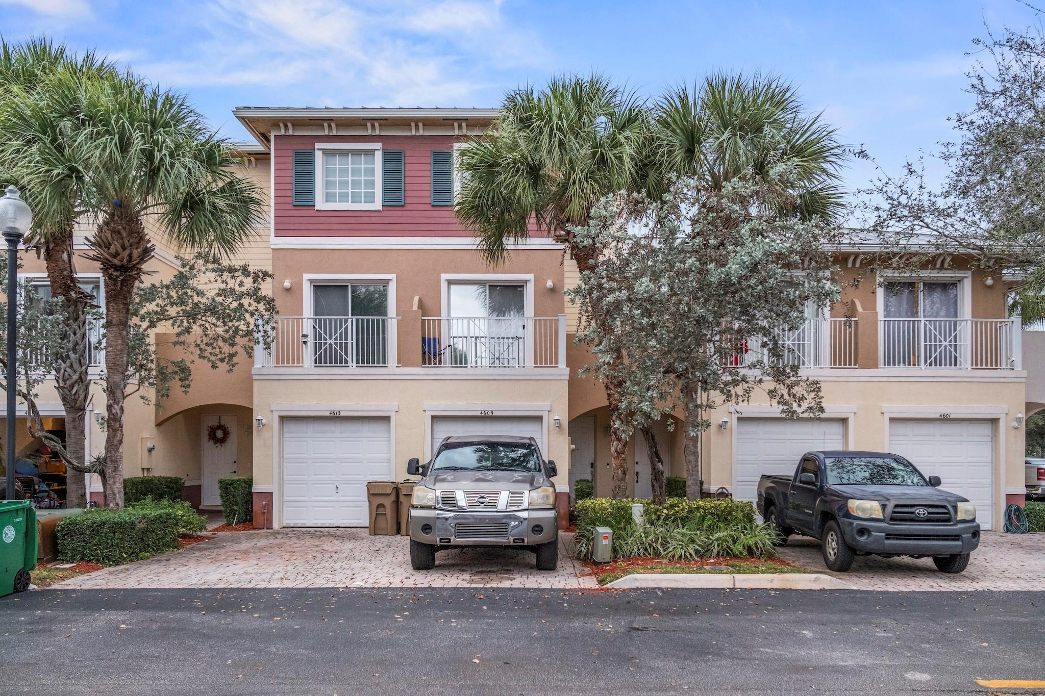 Spacious 3BR/2.5BA tri-level townhome with attached garage in a desirable Davie community. First floor features main living area with open layout, tile flooring, kitchen with breakfast bar and dining area. Half bath located under the staircase on ground level. Second floor offers a primary suite with private bath. Third floor includes two additional bedrooms, full bath and washer/dryer. Wood flooring on upper levels, private balcony and natural light throughout. Community pool and well-maintained grounds. Convenient location near Nova Southeastern University, shopping, dining and major highways.