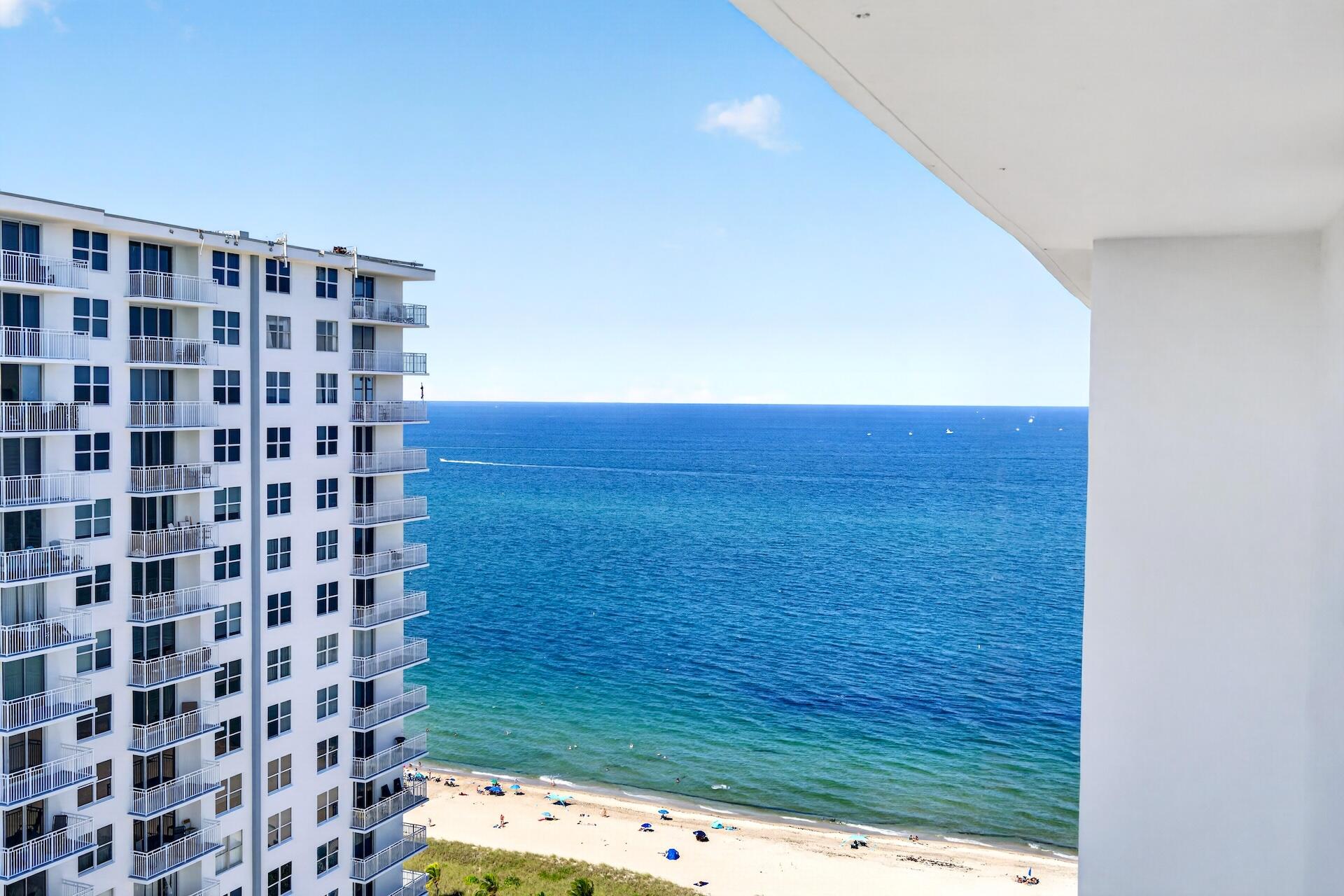 Enjoy spectacular forever views from this Northwest corner sub-penthouse. This is a 2 bedroom 2 bath convertible, tiled throughout, with new impact windows and door and updated kitchen. All amenities are in the fabulous oceanfront recreation center with 2 pools, 2 gyms, BBQ grills and picnic tables on the beach, bar, billiard room and so much more. Perfectly located to walk to all that Pompano Beach has to offer, 4 star oceanfront dining, tiki bar, fishing pier, shopping, etc. Tenant occupied until November 30th. Concrete restoration taking place but has been completed for this side of the building.