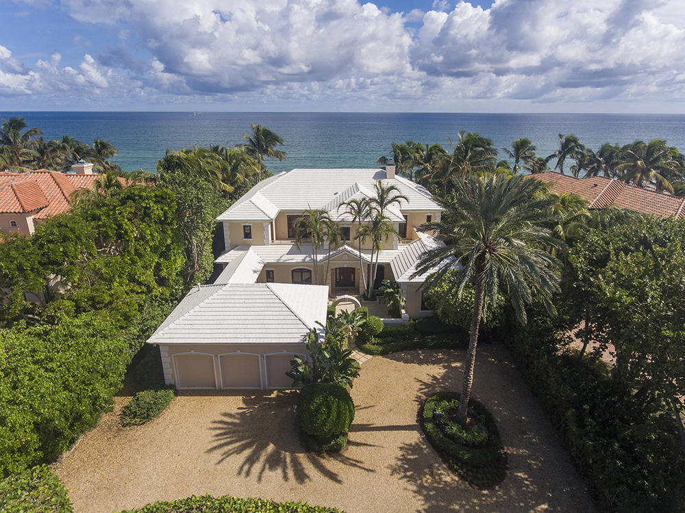 Directly fronting 100± feet on the ocean and stretching 400± feet deep, this privately walled, fenced, and gated estate is nestled on the wide, dune-fringed sands right across from the Gulf Stream Golf Club.  Tall hedges, stately palms, and other lush tropical trees create an established estate setting.  Through an archway from the winding drive, a lovely courtyard highlights the entrance to the residence.  Verandahs stretch across both levels of the ocean side, served by a cabana bath, stepping down to the heated pool, with a dune crossover behind the hedged lawns.***SEE SUPPLEMENT*** DISCLAIMER: The written and verbal information provided including but not limited to prices, measurements, square footages, lot sizes, calculations and statistics have been obtained and conveyed from third parties such as the applicable Multiple Listing Service, public records as well as other sources. All information including that produced by the Sellers or Listing Company are subject to errors, omissions or changes without notice and should be independently verified by any prospect for the purchase of a Property.  The Sellers and Listing Company expressly disclaim any warranty or representation regarding all information.  Prospective purchasers' use of this or any written and verbal information is acknowledgement of this disclaimer and that Prospects shall perform their own due diligence.  Prospective purchasers shall not rely on any written or verbal information provided when entering into a contract for sale and purchase.  Some affiliations may not be applicable to certain geographic areas. If your property is currently listed, please do not consider this a solicitation.   In the event a Buyer defaults, no commission will be paid to either Broker on the Deposits retained by the Seller. "No Commissions Paid until Title Passes."    Buyer pays title insurance, Florida documentary stamps, and all other closing costs for New Construction and land use. Copyright 2016 Listing Company.  All Rights Reserved.