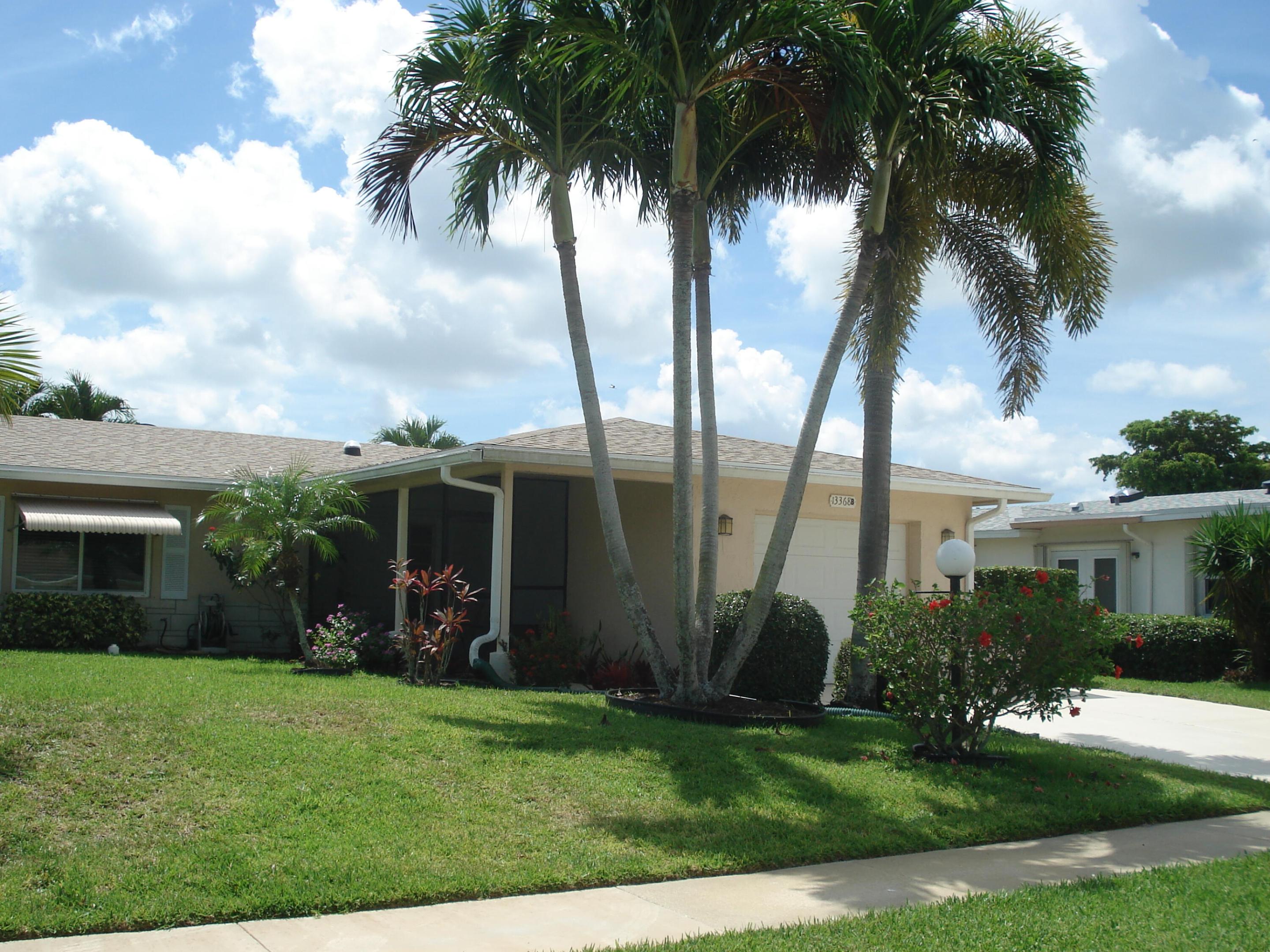 Welcome to this 2 bed, 2 bath home with a 1-car garage and double driveway in desirable Delray Villas.Featuring a roof just 2 years old, no popcorn ceiligs, and low HOA fees, this home offers a great opportunity to add your personal touches & updates.    This active adult community offers exceptional amenities, including a neighborhood satellite pool, in addition to the clubhouse large lap pool, jacuzzi, fitness center, tennis & pickleball courts. Conveniently located just minutes from vibrant downtown Delray Beach, shopping, dining, entertainment, and beautiful beaches.    Don't miss this opportunity to enjoy the Florida lifestyle in a home with great potential within a friendly, amenity-rich community.