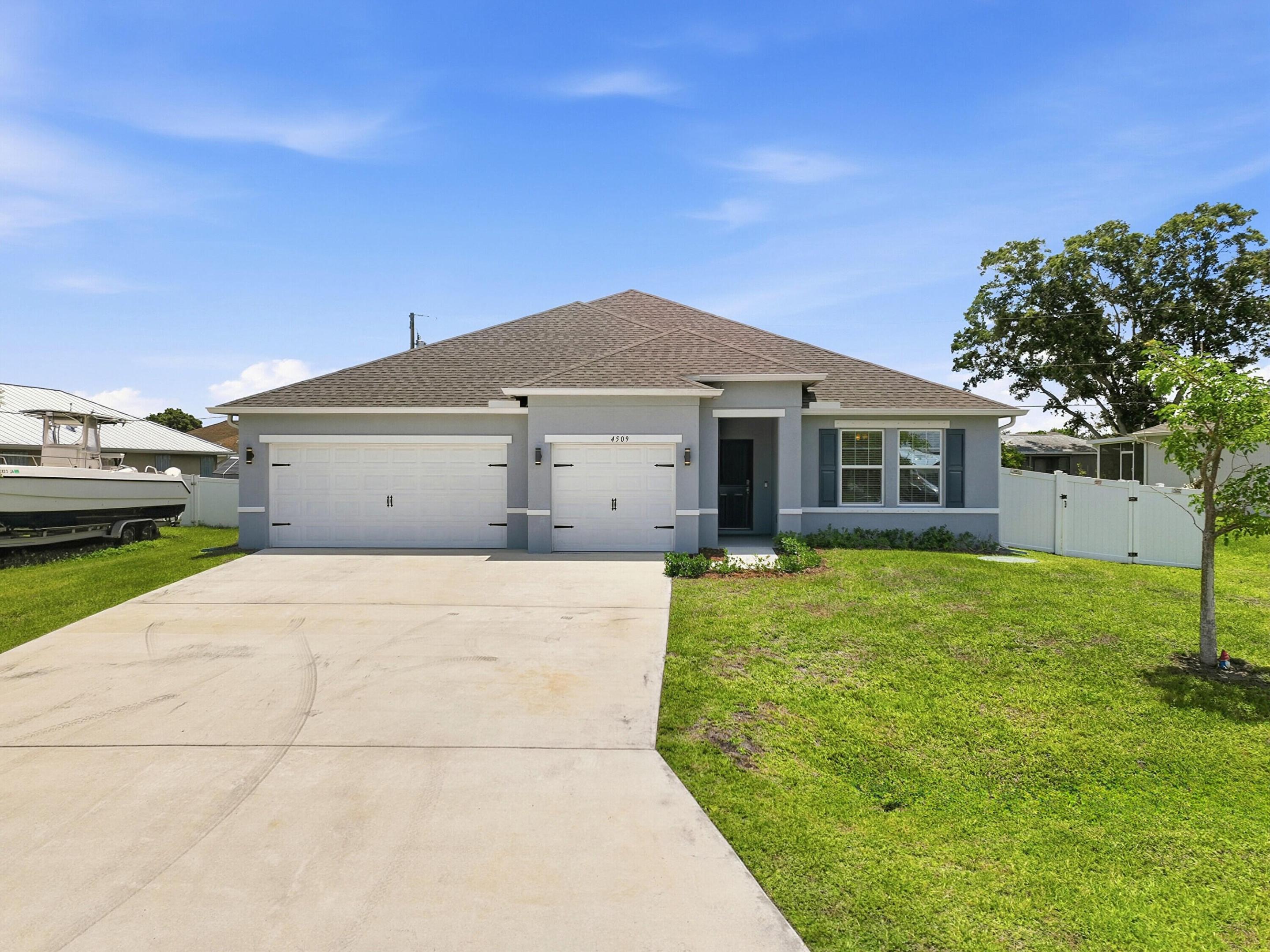 Built in 2022 by Maronda Homes, this one owner CBS construction home combines modern design with functional living space. Offering 3 bedrooms, 2 bathrooms, and a versatile flex room, this layout easily accommodates a home office, reading room, playroom, or additional guest space. The interior features ceramic tile flooring throughout the main living areas, granite countertops, and an open concept design ideal for everyday living and entertaining. Completing the home is a spacious 3 car garage, providing plenty of room for vehicles, storage, or hobbies.