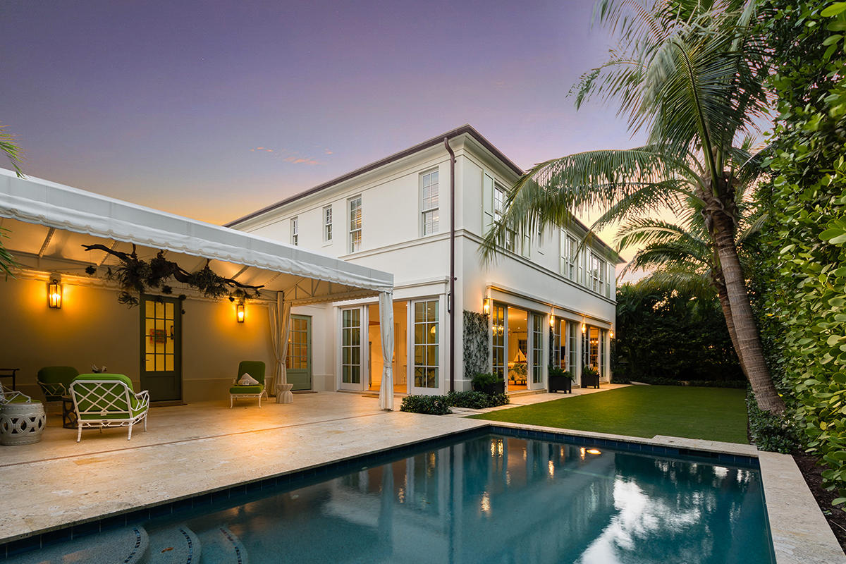 Just one block from both the Atlantic Ocean and the bike trail, this newly built Bermuda Colonial provides luxurious state-of-the-art features with the conveniences of in-town living. 
Conversation and company flow through the open floor plan which includes a great room (with dining, sitting, family areas) all open to chef’s kitchen, a master suite with dual sinks, a roman tub and separate shower in the grand bath as well as walk-in closets.  Walls of glass doors lead to the lushly landscaped back yard with pool and covered loggia for relaxing.  Two laundry rooms, a two-car garage, and full hurricane impact windows complete this home. Built by Benitz Construction in 2015, this stunning home includes many upgrades such as top-of-the-line appliances, hardwood and limestone flooring, and landscaping. Additionally, this is a low VOC home with the highest standard of air quality. 
Palm Beach Island is world-renowned for its extraordinary beauty, small-town character and luxurious lifestyle. Come experience it for yourself!