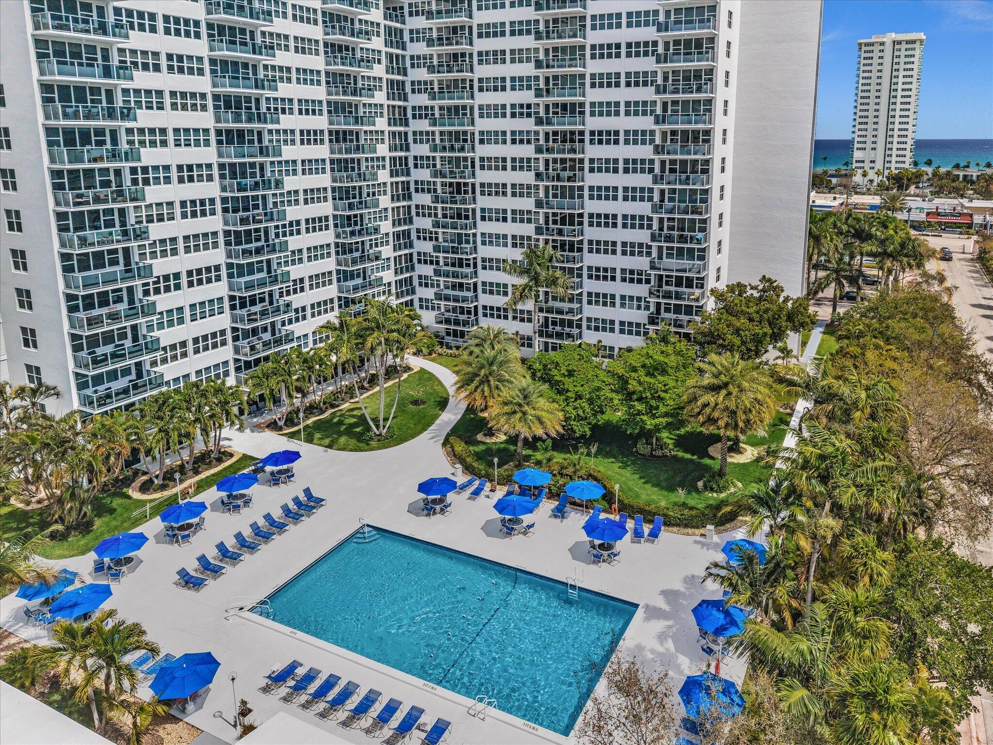 This one bedroom one bathroom East facing, 4th floor unit in the beautifully maintained Coral Ridge Tower South is ready for a buyer too make it their dream home.  Coral Ridge Towers South is a financially stable 55+ community with no planned assessments and a fully funded reserve for future scheduled maintenance.  The monthly maintenance fee Includes Cable, Internet, Trash, Sewer, Water, Insurance, Pest control, Fitness center, Library, Large meeting room with a view of the temperature-controlled saltwater pool, lush gardens, outdoor grilling kitchen with covered seating, herb garden and a secluded fire pit. Shopping, Dining, Nightlife, Restaurants and the Beach are all conveniently located. Service animals allowed. Cash buyers only.
