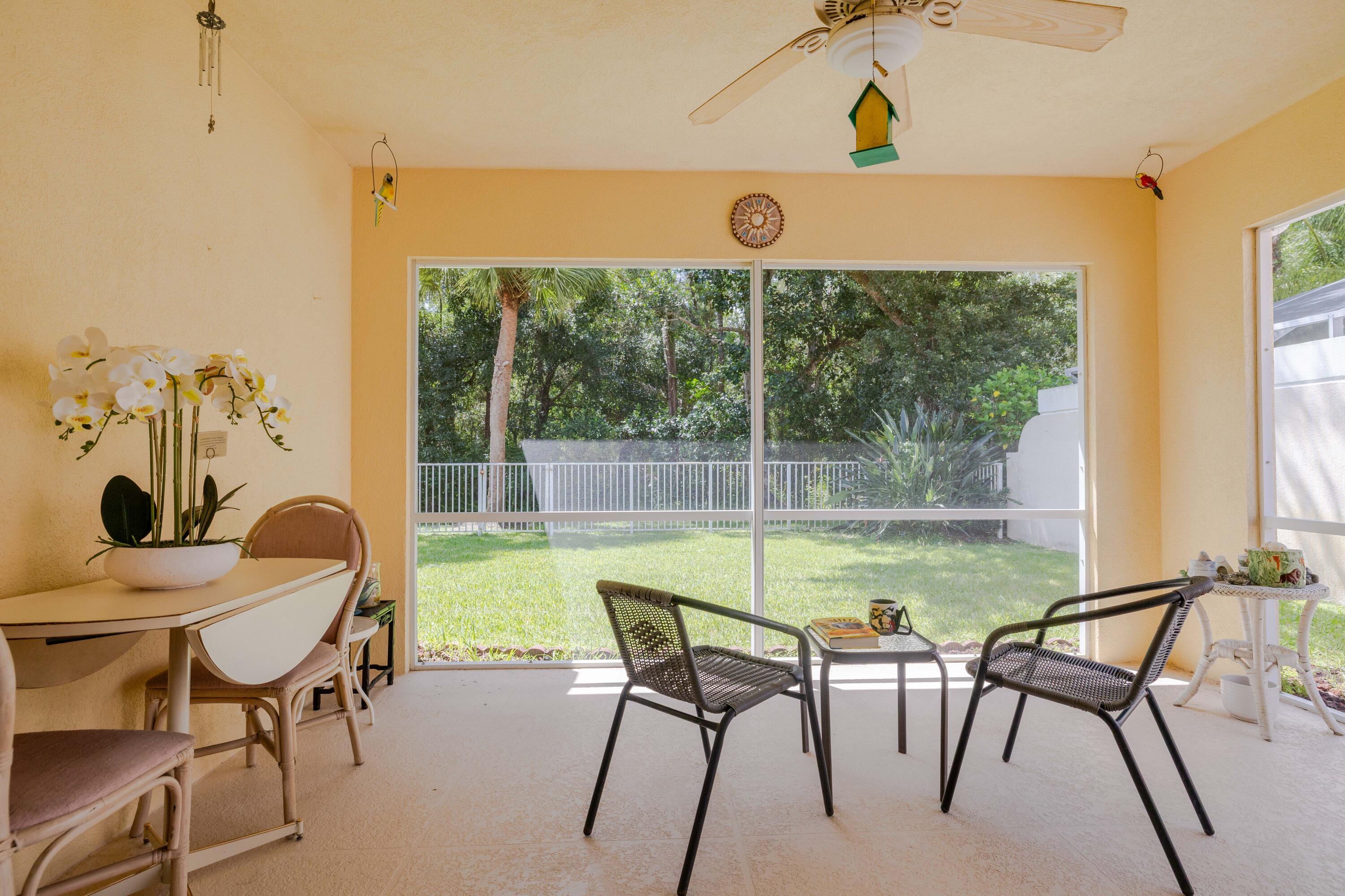 This 2-bedroom, 2-bath DiVosta quality built villa in the Florida Club offers something increasingly difficult to find in today's market: A move-in-ready home where the major work is already done. A new metal roof installed in 2026 eliminates one of the biggest expenses facing Florida homeowners, while the private preserve backdrop creates a sense of tranquility rarely found at this price point.Inside, the bright open layout lives comfortably with a split-bedroom design, granite countertops, newer appliances, and a screened lanai that feels like a natural extension of the living space. Beyond the front door, enjoy a gated community with optional public golf, tennis, pickleball, community pool, miles of sidewalks, and clubhouse dining.