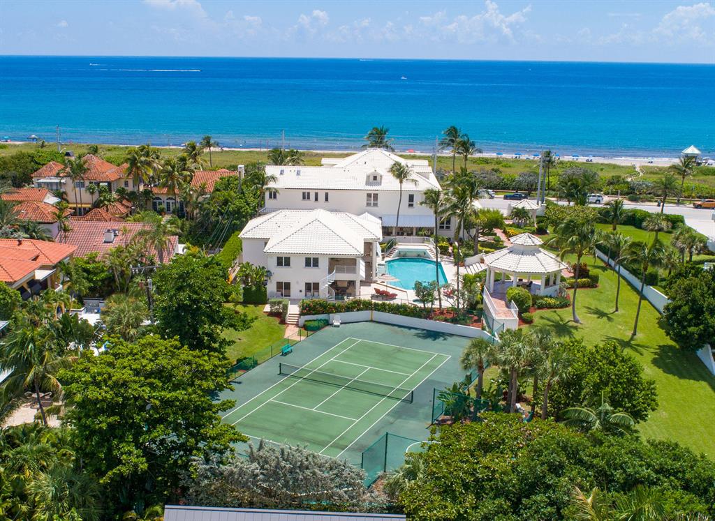 On a 1.3+/-acre lot across the street from the ocean in the heart of Delray Beach, this gracious estate, offering breathtaking unobstructed ocean views, lives like the ultimate private five-star resort with every conceivable amenity. Breathtaking in every detail and a Delray Beach oceanfront classic, this mansion has it all, as do the grounds, with gazebos, an enormous pool and tennis court.

 The information herein is deemed reliable and subject to errors, omissions or changes without notice.  The information has been derived from architectural plans or county records. Buyer should verify all measurements.  Dining room chandelier excluded from sale DISCLAIMER: Information published or otherwise provided by the listing company and its representatives including but not limited to prices, measurements, square footages, lot sizes, calculations and statistics are deemed reliable but are not guaranteed and are subject to errors, omissions or changes without notice. All such information should be independently verified by any prospective purchaser or seller. Parties should perform their own due diligence to verify such information prior to a sale or listing. Listing company expressly disclaims any warranty or representation regarding such information. Prices published are either list price, sold price, and/or last asking price. The listing company participates in the Multiple Listing Service and IDX. The properties published as listed and sold are not necessarily exclusive to listing company and may be listed or have sold with other members of the Multiple Listing Service. Transactions where listing company represented both buyers and sellers are calculated as two sales. The listing company's marketplace is all of the following: Vero Beach, Town of Orchid, Indian River Shores, Town of Palm Beach, West Palm Beach, Manalapan Beach, Point Manalapan, Hypoluxo Island, Ocean Ridge, Gulf Stream, Delray Beach, Highland Beach, Boca Raton, East Deerfield Beach, Hillsboro Beach, Hillsboro Shores, East Pompano Beach, Lighthouse Point, Sea Ranch Lakes and Fort Lauderdale. Cooperating brokers are advised that in the event of a Buyer default, no commission will be paid to a cooperating Broker on the Deposits retained by the Seller. No commissions are paid to any cooperating broker until title passes or upon actual commencement of a lease. Some affiliations may not be applicable to certain geographic areas. If your property is currently listed with another broker, please disregard any solicitation for services. Copyright 2021 by the listing company. All Rights Reserved.