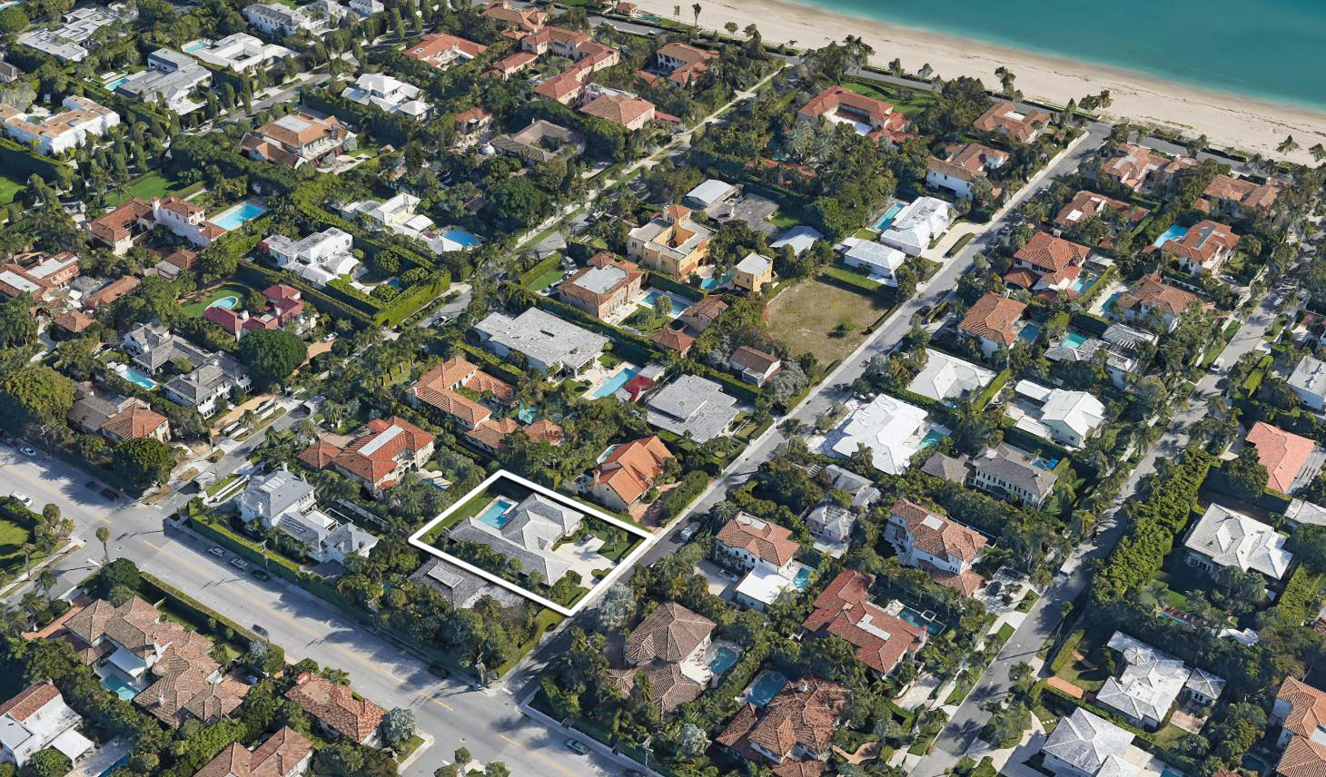 The perfect Palm Beach property! 135' x 100 ocean block opportunity in town with high elevation and deeded access. The one-story Bermuda style house has vaulted ceilings throughout and an ideal split floor-plan with his and hers bathrooms and closets in the master bedroom wing. Enjoy unobstructed views as previous owner already under-grounded power lines. Easy to show