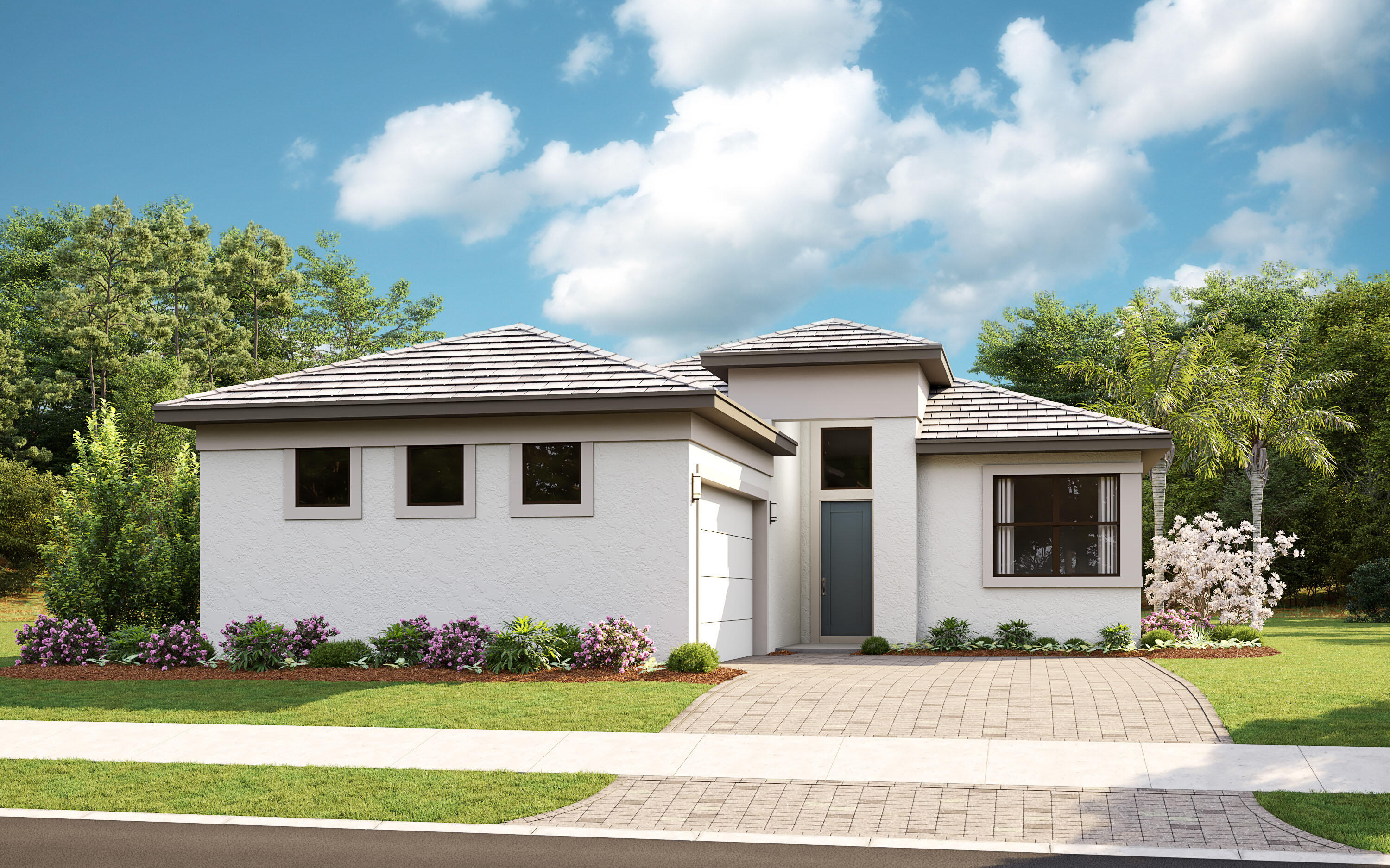 Located in the gated 55+ community of Cresswind Palm Beach, this upgraded Lila features a 4' Owner's Suite and lanai extension, impact glass, beach-entry shower, tankless water heater, and spray foam insulation. Enjoy outdoor living with a covered lanai, 5' privacy wall, summer kitchen pre-plumb, and gas stub-outs for a future pool heater. The chef's kitchen showcases Level 5 cabinetry with stacked uppers, pantry cabinetry, quartz countertops, tile backsplash, under-cabinet lighting, oversized island, and a complete appliance package including gas cooktop, wall oven, built-in microwave, hood, refrigerator, and dishwasher. Interior finishes include laminate wood flooring through. Photos of a decorated model home are for reference only. Actual home will differ.