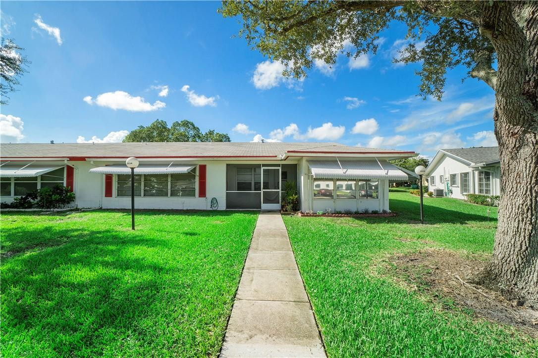 Bright and Clean 1 bedroom, 2 full bathrooms in peaceful 55+community. All kitchen appliances brand new. Brand new washer and dryer in walk in laundry room. Back porch with water views. Spacious master bedroom with sitting room/den/office space.Close to shopping plazas,banks,malls, etc.. Assoc. Fee includes cable, Courtesy bus, lawn service,pest spray, roof, ext painting, minor plumbing and electrical, community club house, tennis courts, pools and more