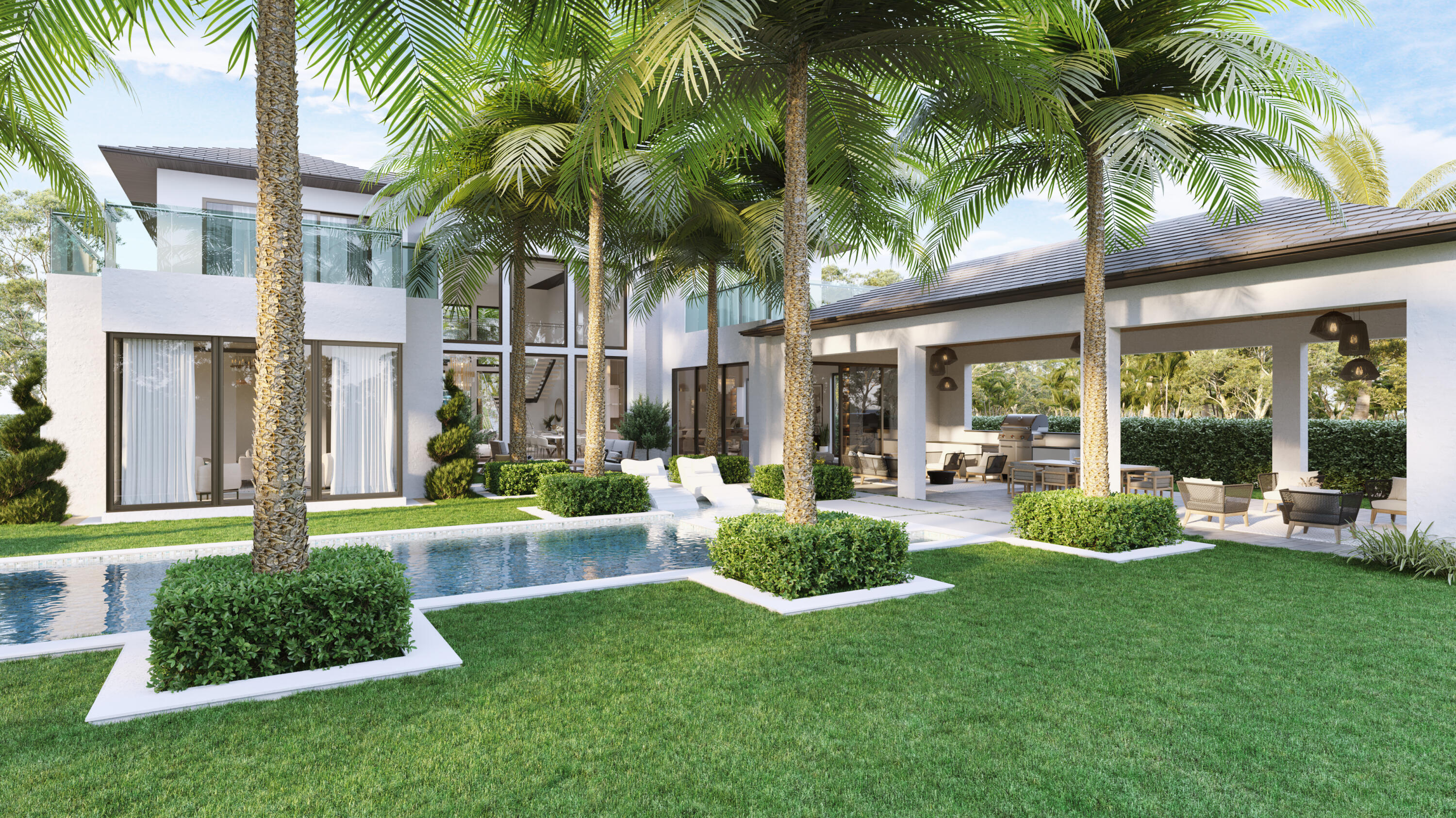 We invite you to experience 18 Ocean, the last available estate at The Reserve in Ocean Ridge. This stunning new construction draws inspiration from world class resorts and contemporary architecture to deliver an exquisite 5 bedroom, 7 bathroom home with soaring ceilings, floor to ceiling impact glass and so much more.
Crafted for only the most discerning clients, this home is a quick jaunt to famed Palm Beach Island and just moments to lively Atlantic Avenue in Delray. Situated on the barrier island, Ocean Ridge is flanked in white sand beaches, and has no commercial or condo buildings. This estate begets privacy and exclusivity. Featuring nearly 5,200 square feet under air, this home offers an intentionally designed open floor plan beckoning you into the grand foyer, the great room with a full wet bar, and onto an impressive chef's kitchen. Continuing through the breakfast area and family room, you are drawn toward the resort style backyard offering an oversized covered loggia complete with a custom pool and spa, summer kitchen, gas fireplace and a cabana bath. The first level of the estate provides an expansive and private Owner's wing on the east side of the home which is complimented by his & hers walk-in closets and dazzling master bath. Four impeccable guest retreats are featured on the second level, including a VIP Master Suite with an oversized balcony. 
Perfection takes time, estimated completion Q1 2024. Don't miss out on the only new construction home for sale in Ocean Ridge.