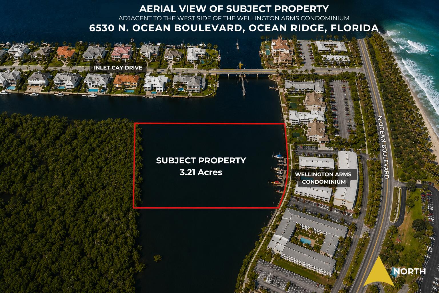There is only one. A once-in-a-generation opportunity to acquire 3.2± acres in the Town of Ocean Ridge and create a lasting legacy. APPRAISED 4.2 MILLION, OPENING BID IS $750,000. A serious seller is seeking serious buyers. Significant waterfront land offering. Whether envisioned as an extraordinary private estate or explored for future development, or potential environmental or mitigation-related applications, subject to all applicable governmental approvals. Surrounded by luxury residences and located in one of South Florida's most prestigious coastal communities. Extensive due diligence materials, surveys, studies, renderings, and supporting documents are available. ALL OFFERS AND BIDS MUST BE SUBMITTED THAN JULY 31, 2026. Buy at your price—not someone else's.  There Is Only One.  Some opportunities simply cannot be duplicated. This extraordinary 3.21-acre waterfront property represents one of the last significant land offerings in the incorporated Town of Ocean Ridge—an exclusive barrier island community where privacy, prestige, and natural beauty have defined the character of the town for generations.  Ocean Ridge is renowned for its quiet residential atmosphere, limited commercial development, and commitment to preserving the charm of Old Florida while offering residents immediate access to every modern convenience. Surrounded by the Atlantic Ocean to the east and the Intracoastal Waterway to the west, Ocean Ridge enjoys a setting that few communities in South Florida can match.  Located just minutes from the vibrant downtown districts of Delray Beach and Boca Raton, residents enjoy world-class restaurants, boutique shopping, private clubs, marinas, golf courses, arts and cultural venues, and some of Florida's most beautiful beaches. Worth Avenue in Palm Beach, Mizner Park in Boca Raton, and Atlantic Avenue in Delray Beach are all within a convenient drive.  Travel is equally convenient. Palm Beach International Airport is approximately 20 miles north, Fort Lauderdale-Hollywood International Airport is approximately 40 miles south, and Miami International Airport is approximately 65 miles south, providing convenient access to domestic and international destinations throughout the world.  Palm Beach County has long been recognized as one of America's premier luxury real estate markets, attracting executives, entrepreneurs, professional athletes, entertainers, seasonal residents, and families seeking an exceptional quality of life. Ocean Ridge remains one of its most exclusive addresses because opportunities to acquire substantial waterfront property are exceptionally limited.  Whether your vision is to create an extraordinary private waterfront estate or explore future development possibilities, this property offers an opportunity that may never be repeated. Properties of this size, location, and potential rarely become available in Ocean Ridge.  Extensive due diligence materials have been assembled to assist qualified purchasers, including surveys, engineering information, conceptual renderings, studies, reports, and additional supporting documentation. The information has been organized to allow prospective purchasers to evaluate this unique opportunity efficiently and thoroughly.  This property is being offered through the Public Pricing™ process. Rather than relying on an arbitrary asking price, qualified purchasers are invited to determine value through competitive market participation. All offers and bids must be submitted on or before July 31, 2026.  Where vision becomes legacy.