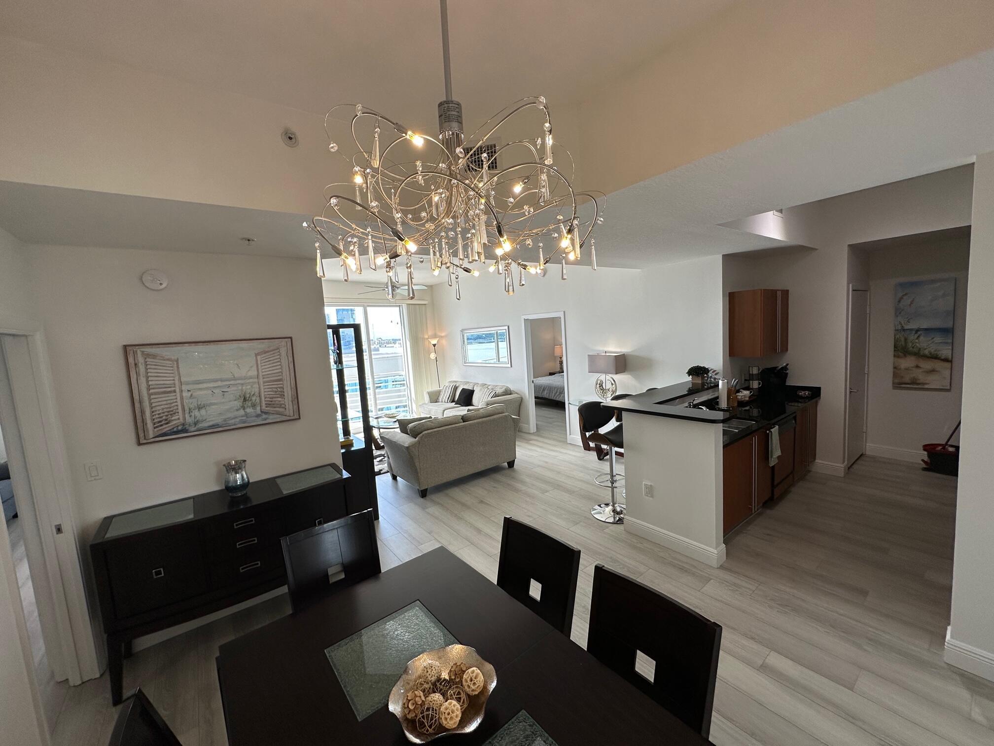 Available seasonally or Annually. Beautiful 2 bed/2 bath condo at The Slade. Enjoy the Palm Beach lifestyle in this elegant high rise with every amenity! Unit is on a high floor which allows views of the city, intracoastal and the ocean! Complimentary valet to parking in a covered garage, two pools on the 5th floor, fitness center, meeting room, private dog park, social room, business center, overnight security and separate mens/womens saunas. Outside the complex, take a stroll along the Intracoastal. Just minutes to many restaurants/bars/nightlife/shops. Seasonal rates are $6500 for 4 month (building minimum), $5500 for 6 mo. + 1 day (No 13% bed tax)
