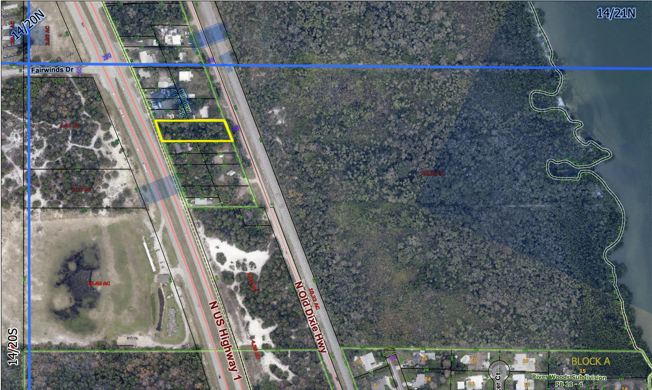 Prime location on US Highway 1 in the St. Lucie Village region. Frontage on US1 is zoned commercial and back part of property is zoned residential making it perfect for a business on busy street and residence or multi-family in the back quiet street!