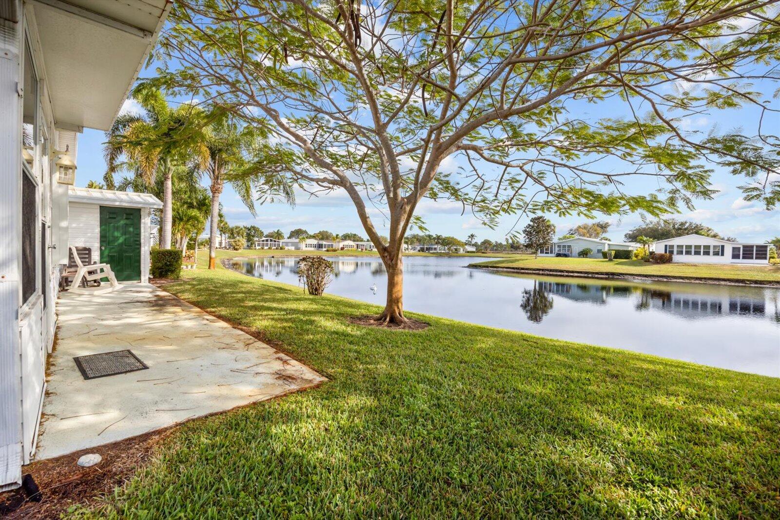 Enjoy lakeside living in this 3-bedroom, 2-bath home located in the desirable Savanna Club 55+ community. Featuring a 2021 roof and a popular split floor plan, this residence offers both comfort and privacy. The enclosed lanai provides the perfect space to relax and take in peaceful water views year-round. Conveniently situated just minutes from beautiful beaches, shopping, and medical facilities, this home offers the ideal blend of serenity and accessibility. Experience the best of 55+ living in a welcoming community designed for enjoying the Florida lifestyle. Land Lease Property