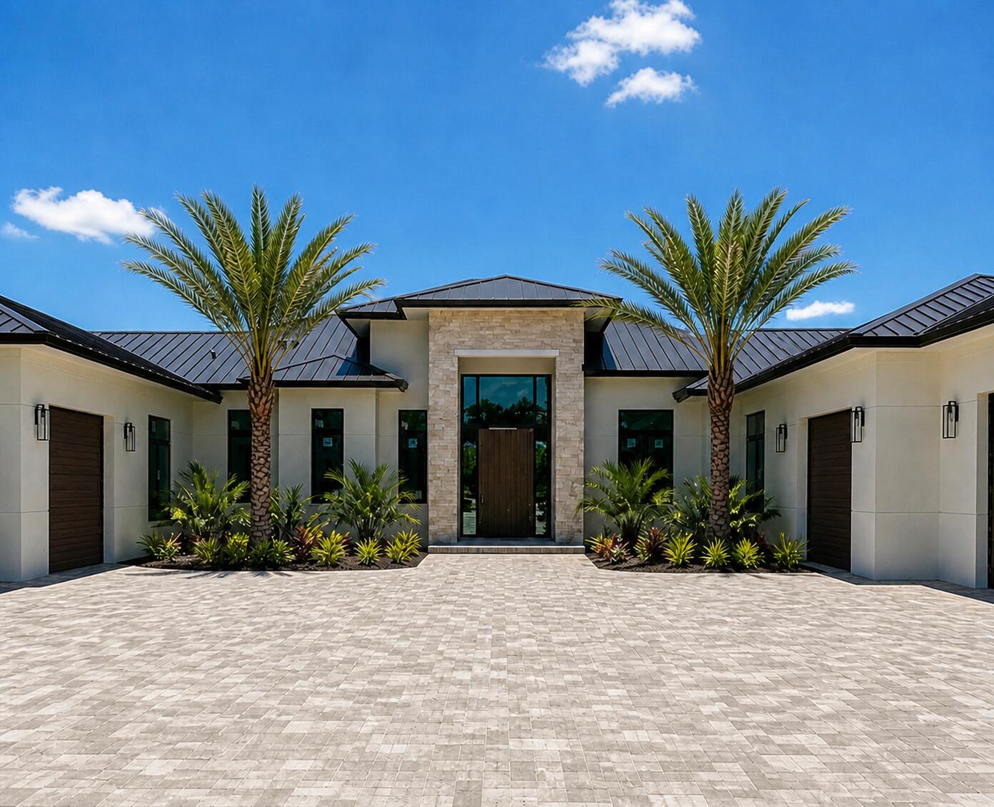 Set on a pristine 5-acre estate on a lake in the prestigious gated equestrian community of Homeland, this spectacular new construction redefines luxury living. The main residence boasts 6 bedrooms, 5.5 baths, a grand 19-foot foyer, soaring 14-foot ceilings in the main living areas, and 12-foot ceilings throughout, including the expansive 6-car garage. A spacious two-bedroom, one-bath guest house offers a private retreat for guests, bringing the total under-roof living space to 12,000 SF.  Designed for seamless indoor-outdoor living, the home features a covered loggia, a magnificent master suite with a private outdoor shower, and a club room with built-in bar, perfect for entertaining. Culinary enthusiasts will delight in the chef-caliber kitchen outfitted with top-of-the-line finishes, fixtures, and appliances.  The estate offers a saltwater heated pool and spa, motorized screens, multiple fireplaces, and cutting-edge systems including a 1,000-gallon propane tank paired with an 80kW Kohler generator. Every detail reflects the utmost in sophistication, craftsmanship, and distinction.  Experience the pinnacle of South Florida luxury in a home that is as impressive in scale as it is in elegance.