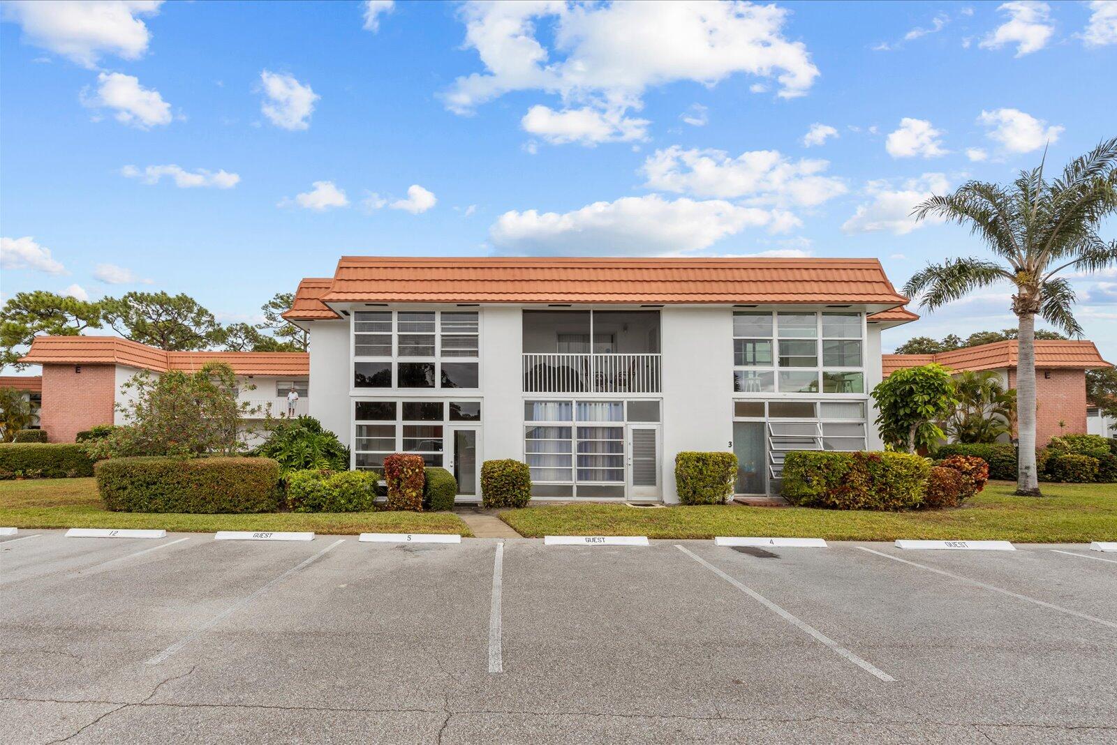 Conveinant 1st floor condo with easy entry parking from rear to your condo.Plus you are seconds to pool, amenties & clubhouse.  Condo has newer kitchen & appliances. Plus enclosed patio has impact glass.  Price reflects need for new carpet & vanity in master bathroom. Best value for location, location, location.  Best value for money make this yours. Big clubhouse, has pool, woodshop and shuffle board.