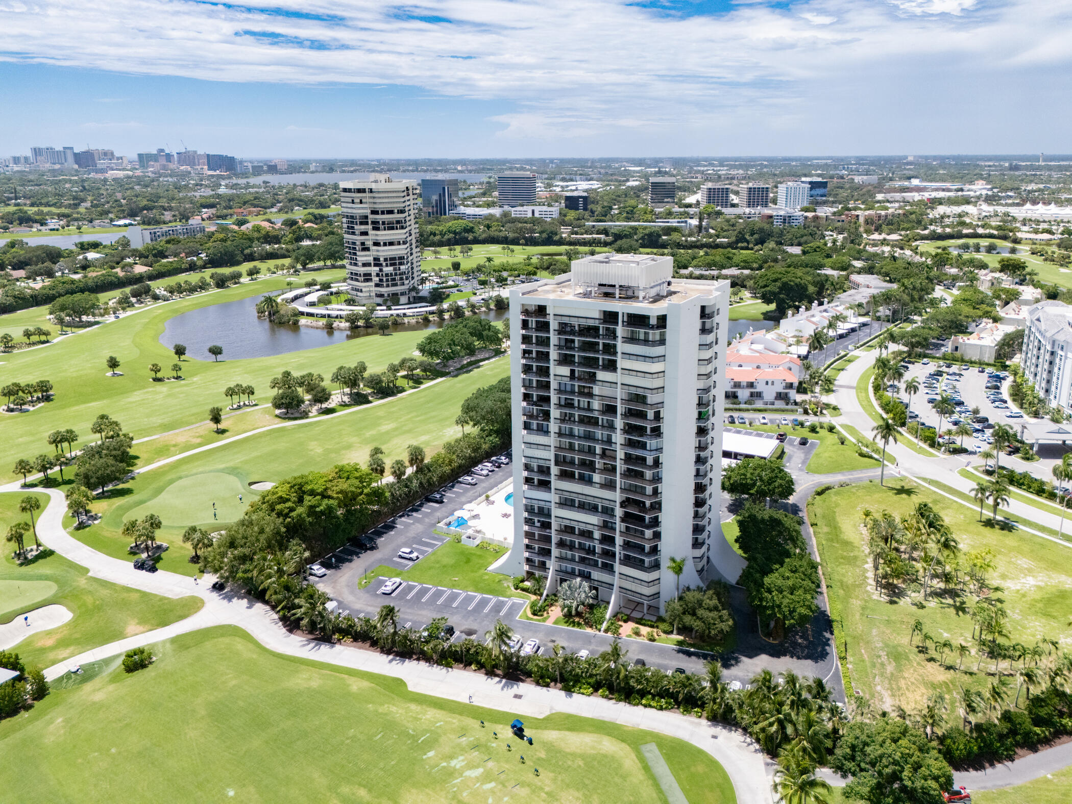 Beautifully updated 3 bedroom 2 bath corner unit with amazing views of the Golf course, located in prestigious gated community of Lands of the President. Views are magnificent day and night with floor to ceiling sliding doors & 2 balconies for plenty of outdoor living. Open kitchen with granite counter tops, Stainless steel appliances & beautiful custom cabinets. Unit comes with 2 parking spaces one covered & Shutters throughout. Newer AC & Hot Water Heater. Doorman building plus manager on site in gated community. Includes Wifi & Cable, Fitness center, party room and beautiful pool. Great location near Palm beach outlets, Beaches, Palm beach airport, City place, downtown west palm beach, restaurants & so much more.
