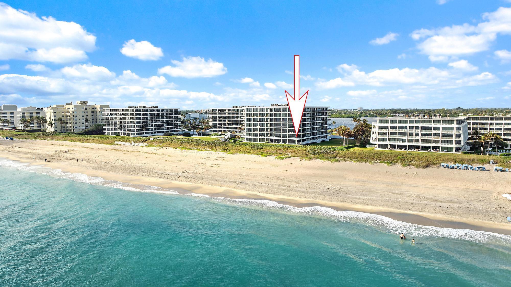 Experience the ultimate in beachfront luxury with this beautifully renovated 2 bedroom, 2.5 bathroom apartment offering dramatic, direct ocean views. Located in the prestigious Beach Point building, this residence features a spacious wrap-around balcony, perfect for enjoying sweeping views from the living room, den, and master bedroom. Included with the unit is a separately deeded poolside cabana, offering the convenience of direct access to the pool with beach access nearby. The modern kitchen is equipped with top of the line Bosch dishwasher and Viking cooktop, complemented by sleek built-ins and a neutral decor. The updated impact doors provide added safety and functionality, while the floor plan flows seamlessly, offering privacy and ample space to live and entertain. Beach Point offers a resort style, full service living experience, including 24 hour doorman service, private beach access, heated pool, jacuzzi, BBQ area, community room with kitchen, tennis courts, and a fitness center. Pet lovers will appreciate the pet friendly policy with up to two pets and no size restrictions. Live the Palm Beach coastal dream in style and comfort.