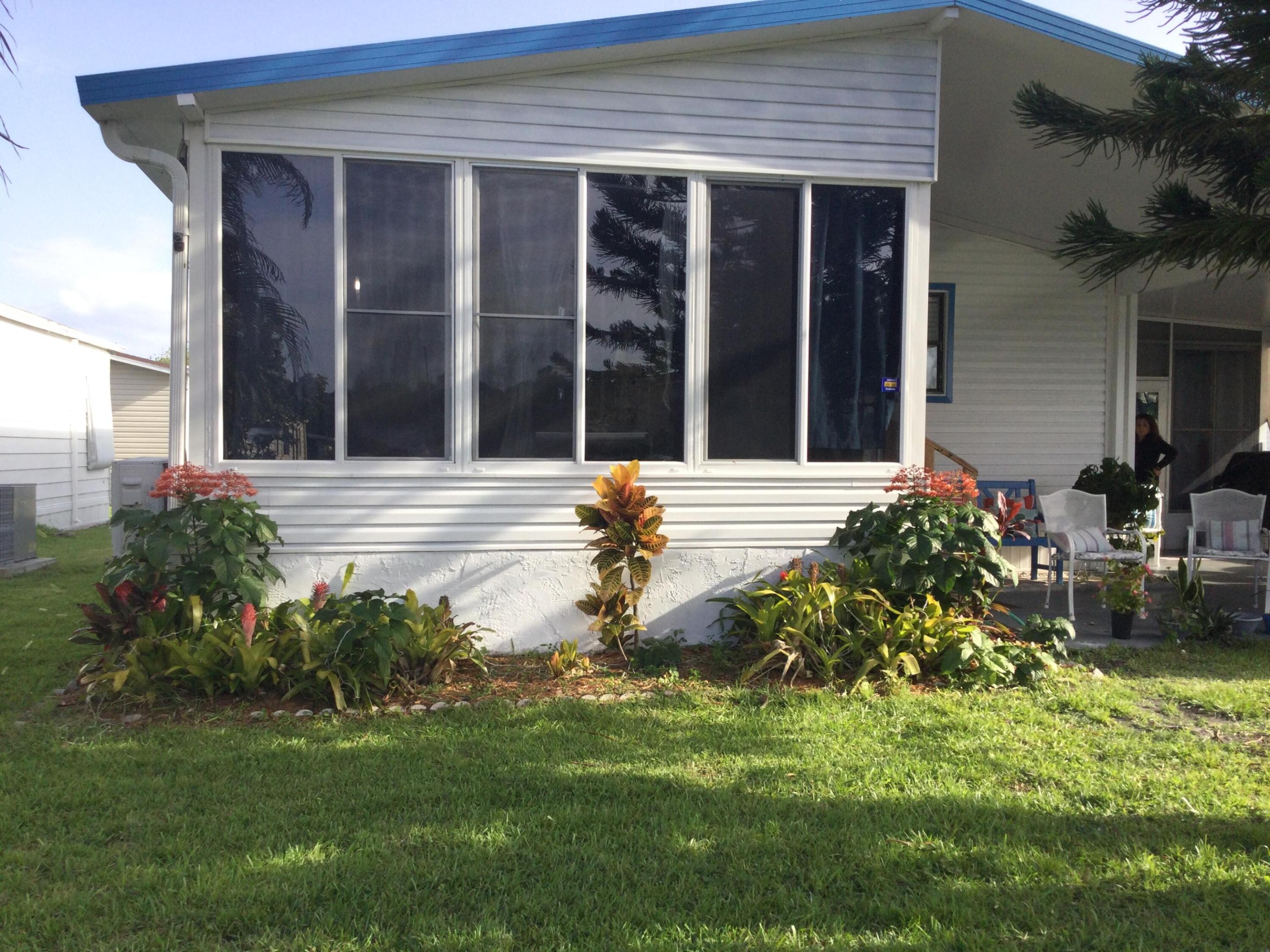 Lovely two bedroom, two bath home in the beautiful Pinelake Gardens & Estates Community. This home features a large screened in patio and an air conditioned Florida Room.  Lot rent  of $836.25 covers all amenities, taxes and lawn care.  This is a 55 plus community.  Future residents must be approved by management.