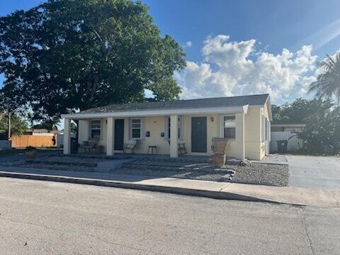 Charming Duplex, Less than a mile to the Beach! A Fantastic Investment or Owner-Occupied Opportunity! This well-maintained CBS duplex offers the perfect blend of comfort, convenience, & investment potential. Each unit features a cozy 1-bedroom, 1-bath layout with spacious living areas and ample natural light. Both sides currently rented out, making it a great investor opportunity. This duplex is ideally situated within walking distance to an array of restaurants, grocery shopping, and more, offering the ultimate in beachside living.  Each unit comes with its own parking spaces and a large, private side yard, perfect for outdoor relaxation or additional storage. The home is built to last, CBS construction, which offers durability and low maintenance.