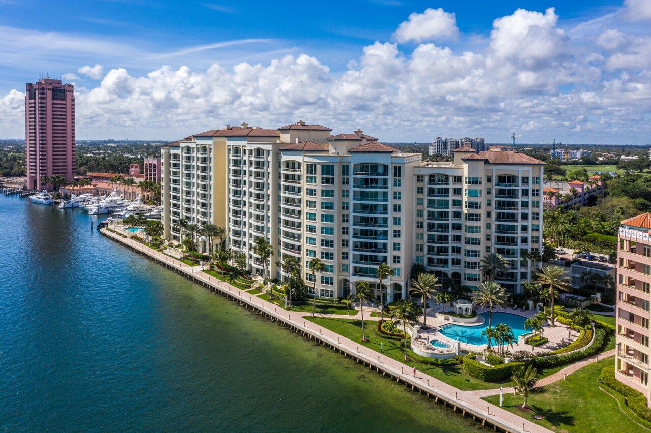 This residence has the best of both in luxurious Mizner Grand. Coveted center stack combined with an open concept great room overlooking spectacular views of Lake Boca and the Intracoastal. Enjoy living and entertaining in this sought after layout where the kitchen, dining and family rooms are seamlessly open to each other. Elevators open to a private foyer entering this residence featuring 4221 sq. ft. and large balconies both on the east and west.All bedrooms are ensuite with the Master having both his and hers bathrooms and a huge walk in closet. Mizner Grand is a concierge condominium boasting first class service and amenities. Located on the grounds of world famous ''The Boca Raton'' resort. Centrally located near the beach and downtown with the best of Boca Raton has to offer.
