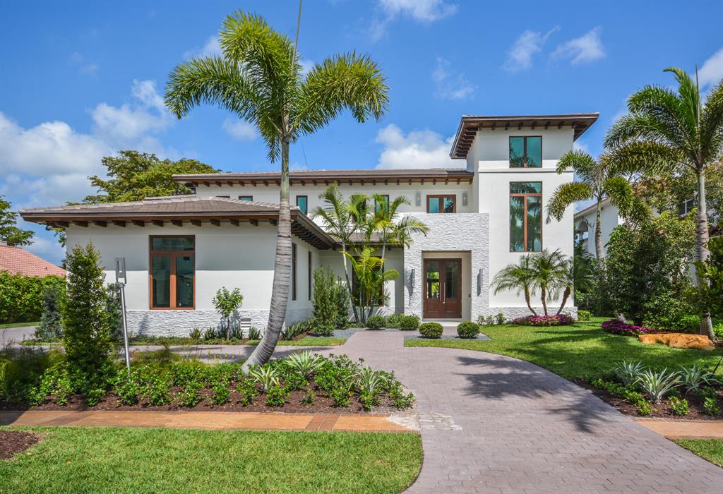 BUILT IN 2016. Luxury and clean sophistication define this spectacular lakefront estate. This strikingly elegant 5 bedroom, 5.1 bath residence features magnificent architecture and exquisite custom finishes throughout. Beautiful ceiling treatments, marble floors, and custom cabinetry reflect the ultimate in high design. A formal living room and formal dining room create the perfect atmosphere for grand living. A gourmet chef's kitchen includes state of the art appliances, as well as a large butler's pantry. Just off the kitchen, a light filled morning room and large family room overlook beautiful lake views. Upstairs a grand master suite includes luxurious bathroom, separate study or gym and large sitting room with private balcony. Three additional en-suite bedrooms and game room complete the second floor. A private guest suite is located on the first floor. The lushly landscaped property features a dramatic resort styled pool, covered loggia with summer kitchen and lake views. Other features include an elevator, motor court, 3 bay garage, hurricane resistant Solarban Low E impact windows and doors and full house generator. The information herein is deemed reliable and subject to errors, omissions and changes without notice. All measurements are approximate.